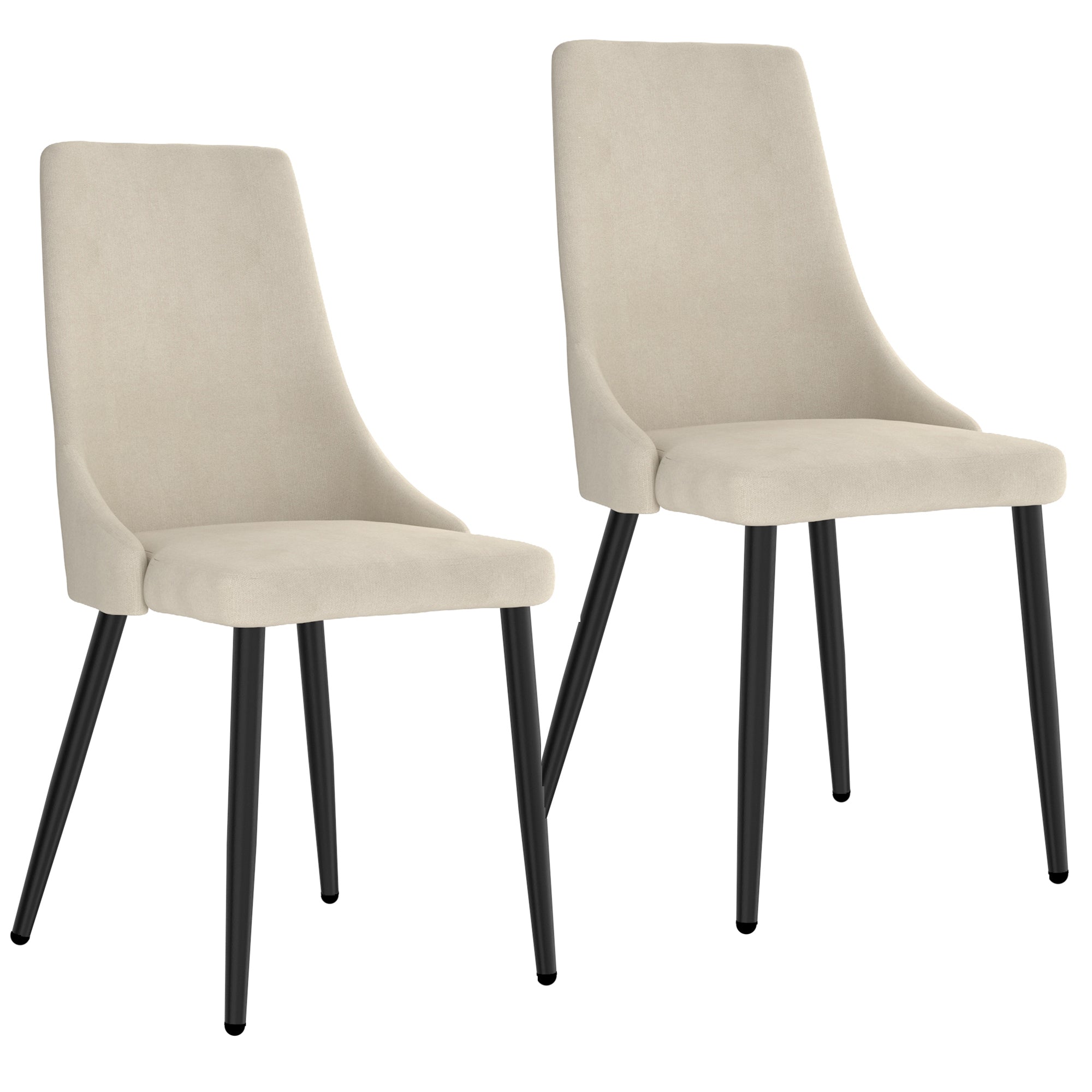 Chaises de salle à manger Venice, lot de 2, beige et noir