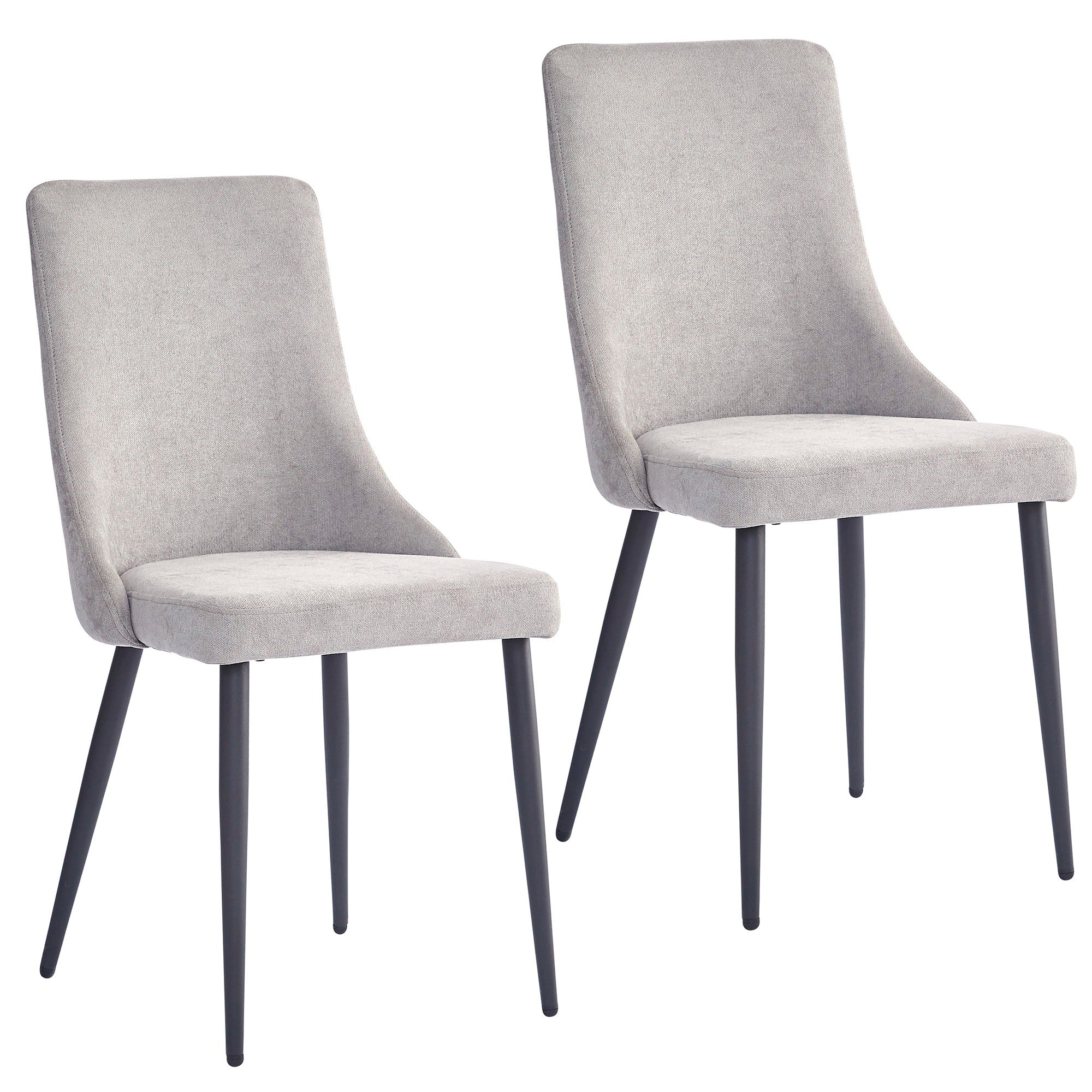 Chaises de salle à manger Venice, lot de 2, beige et noir