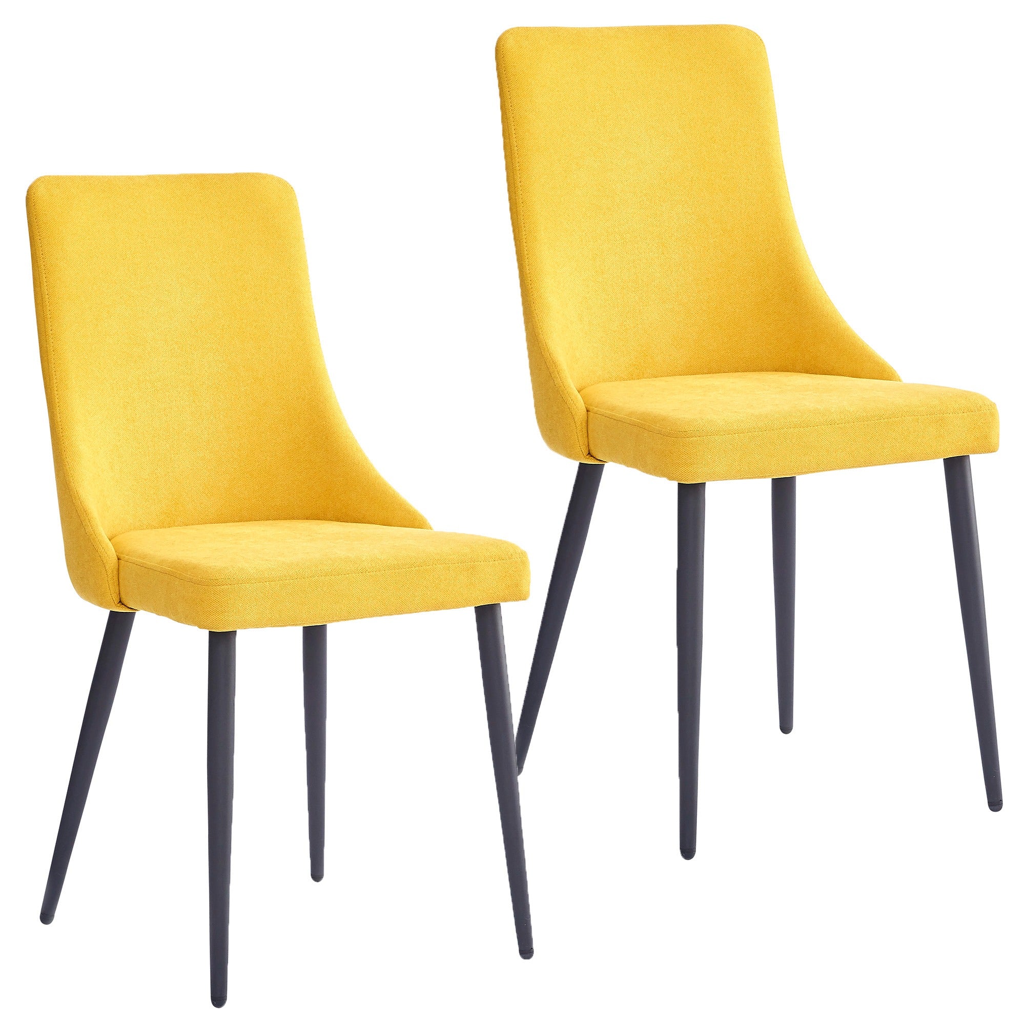 Chaises de salle à manger Venice, lot de 2, beige et noir