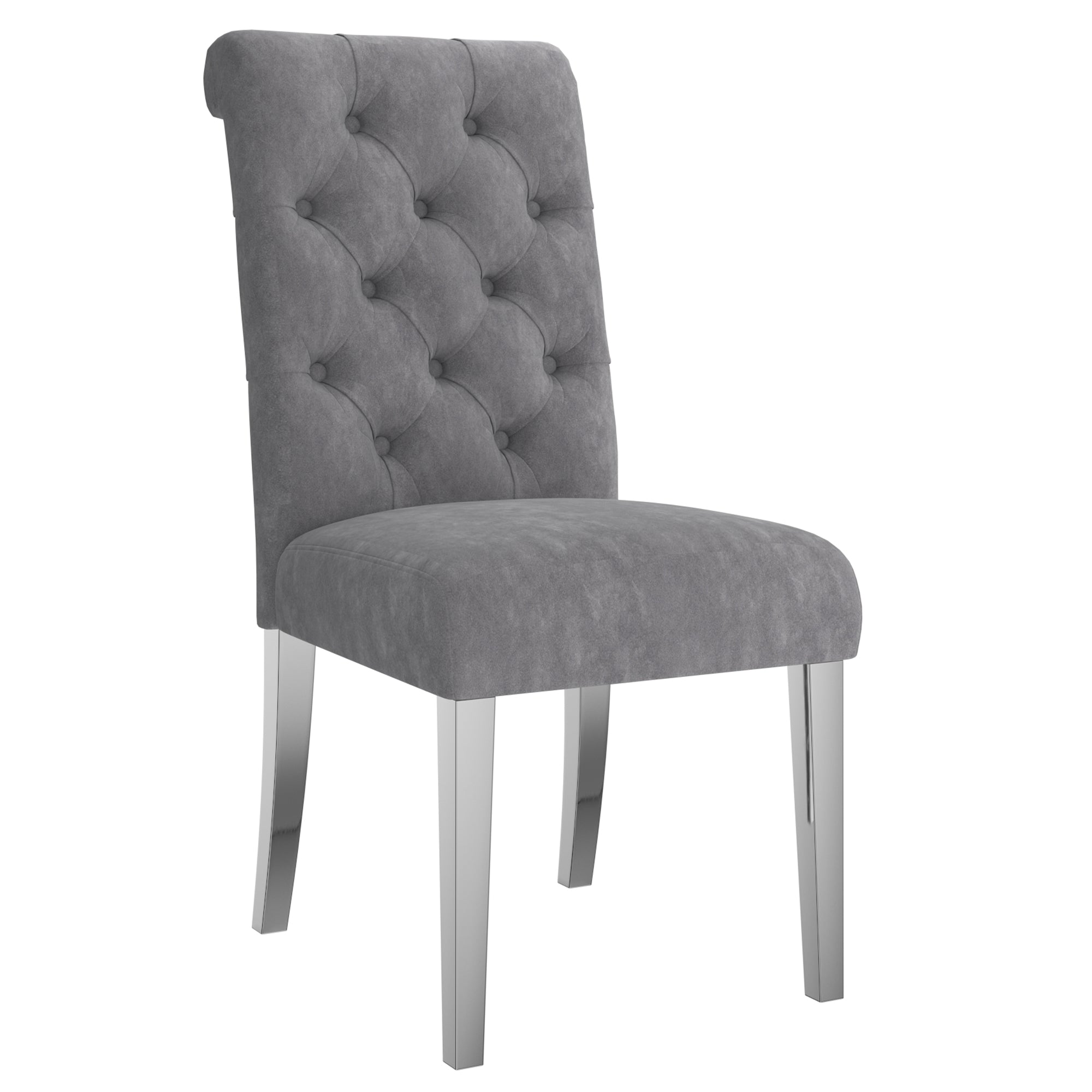 Chaise d'appoint Chloé, lot de 2, gris et argent