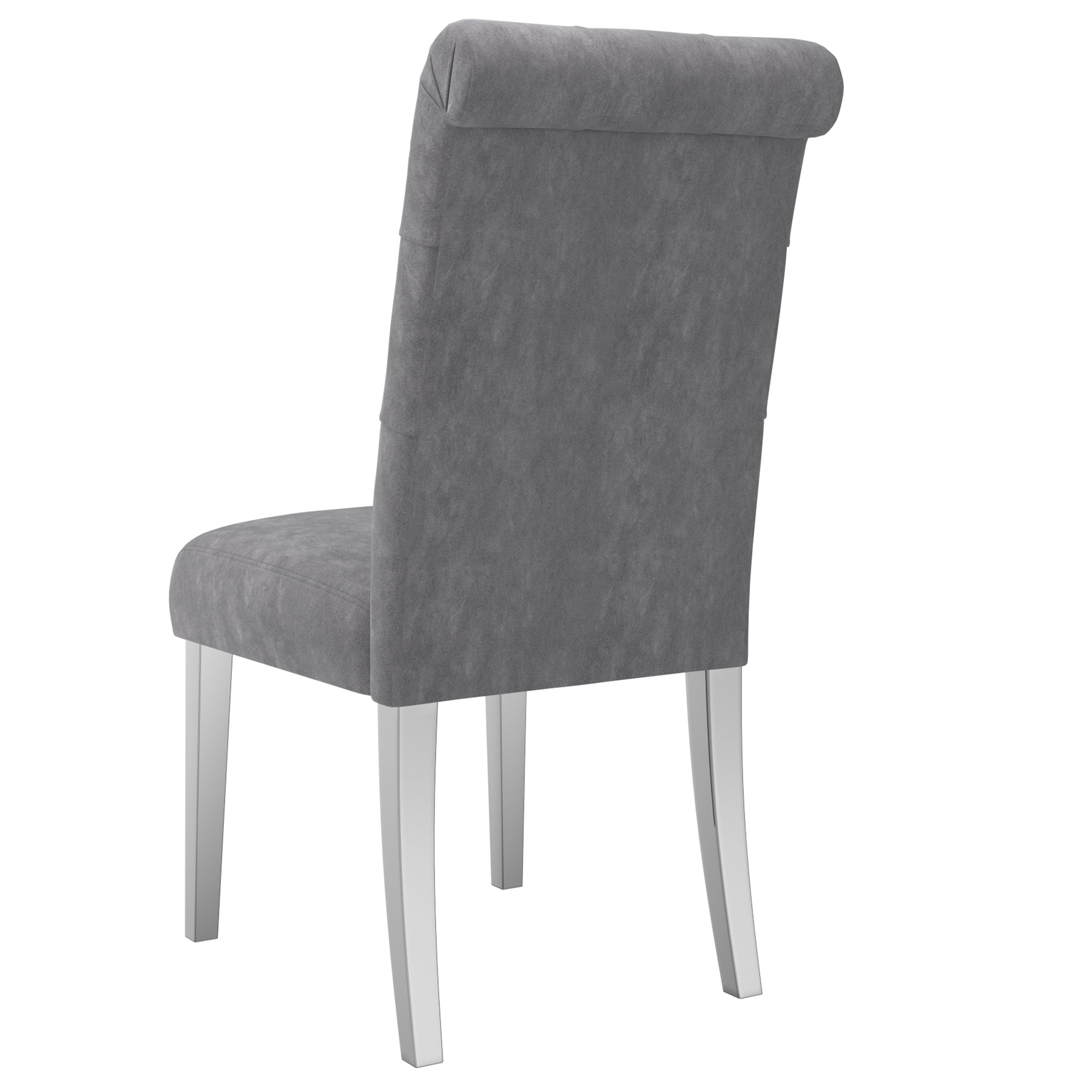 Chaise d'appoint Chloé, lot de 2, gris et argent