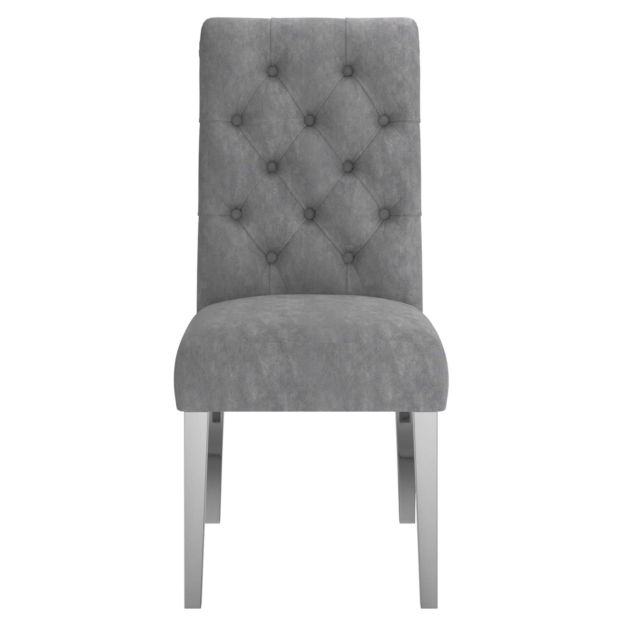 Chaise d'appoint Chloé, lot de 2, gris et argent