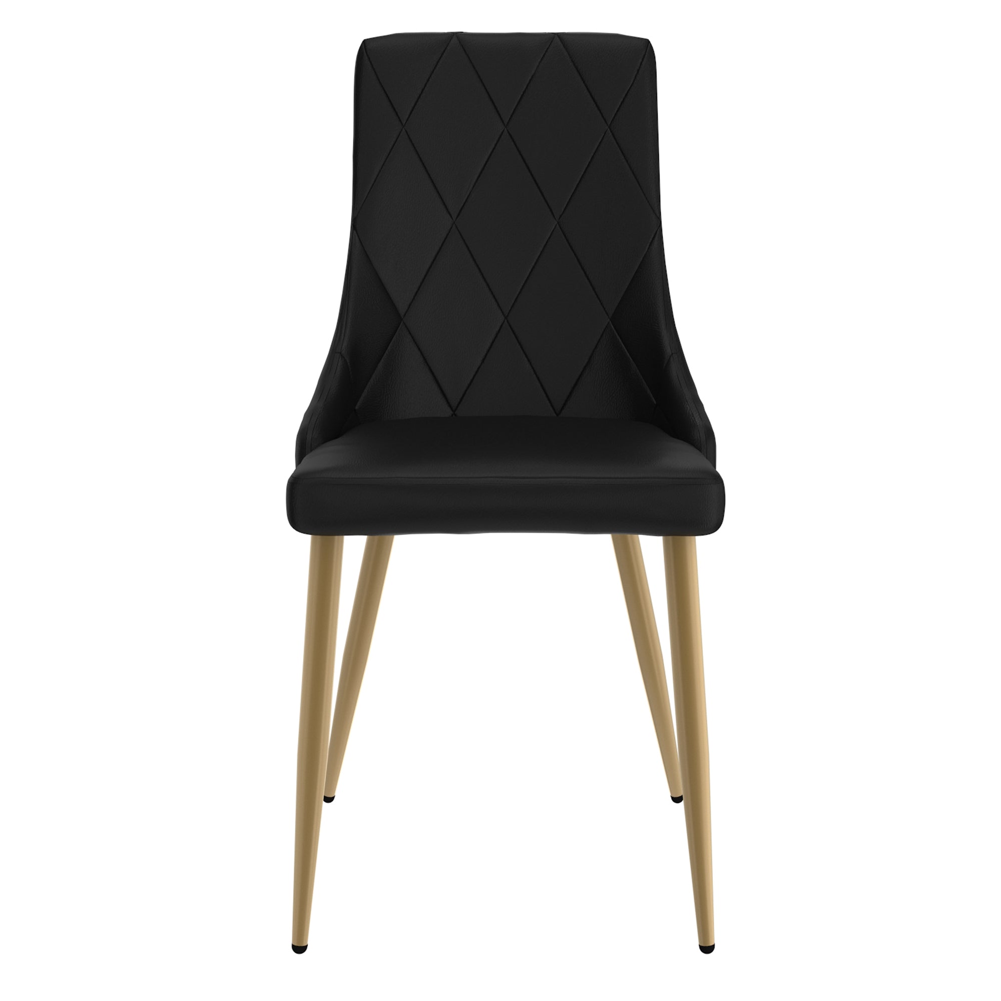 Chaise de salle à manger Antoine, lot de 2, noir et or vieilli