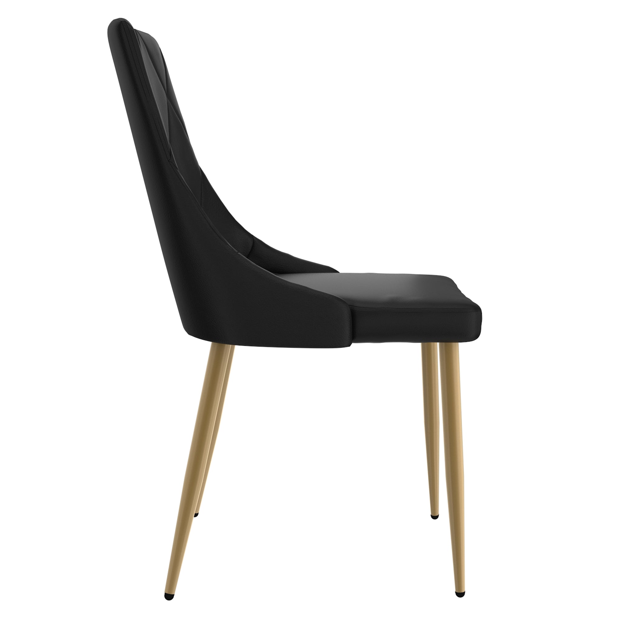 Chaise de salle à manger Antoine, lot de 2, noir et or vieilli