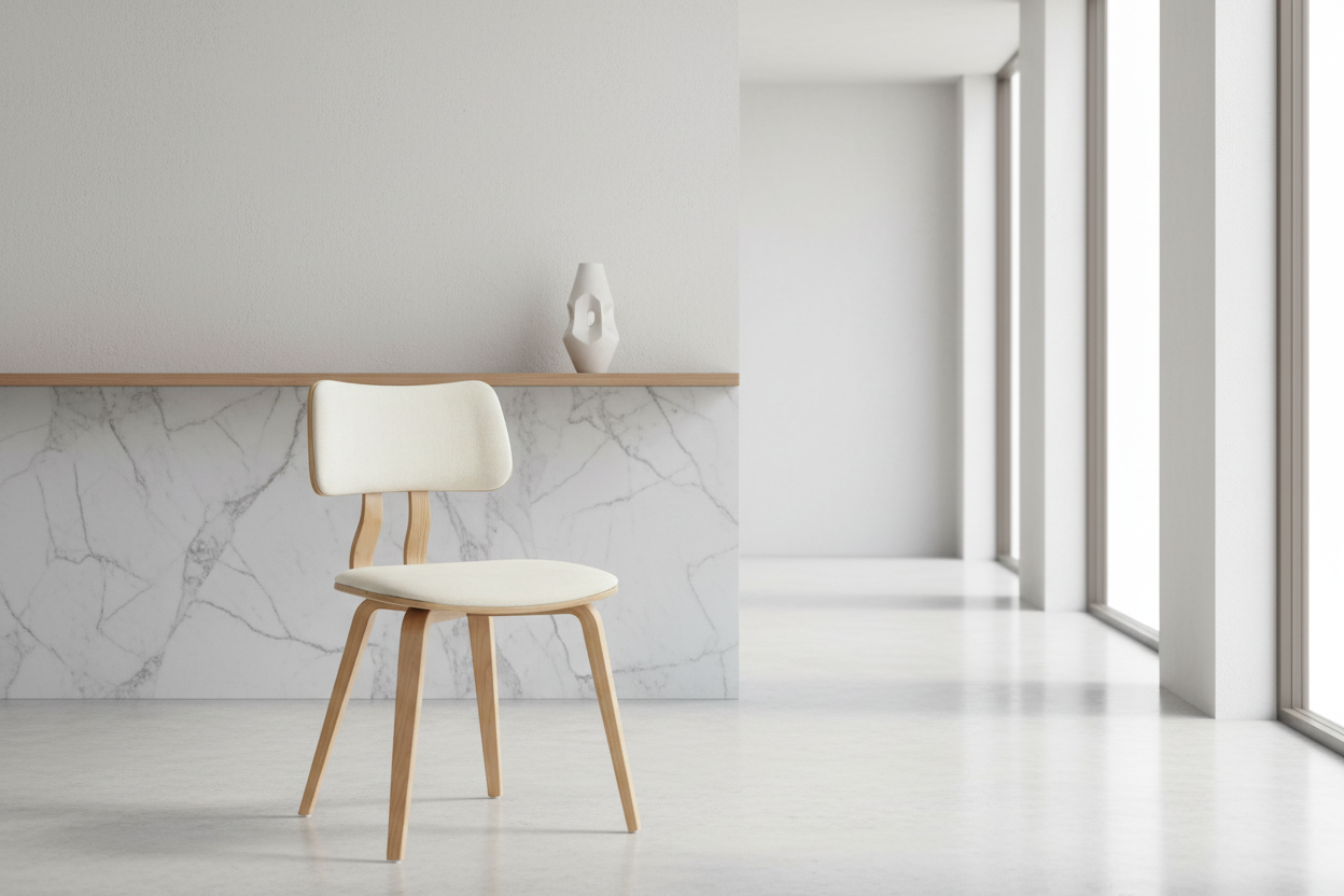 Chaise de salle à manger Zuni en similicuir noir et noyer