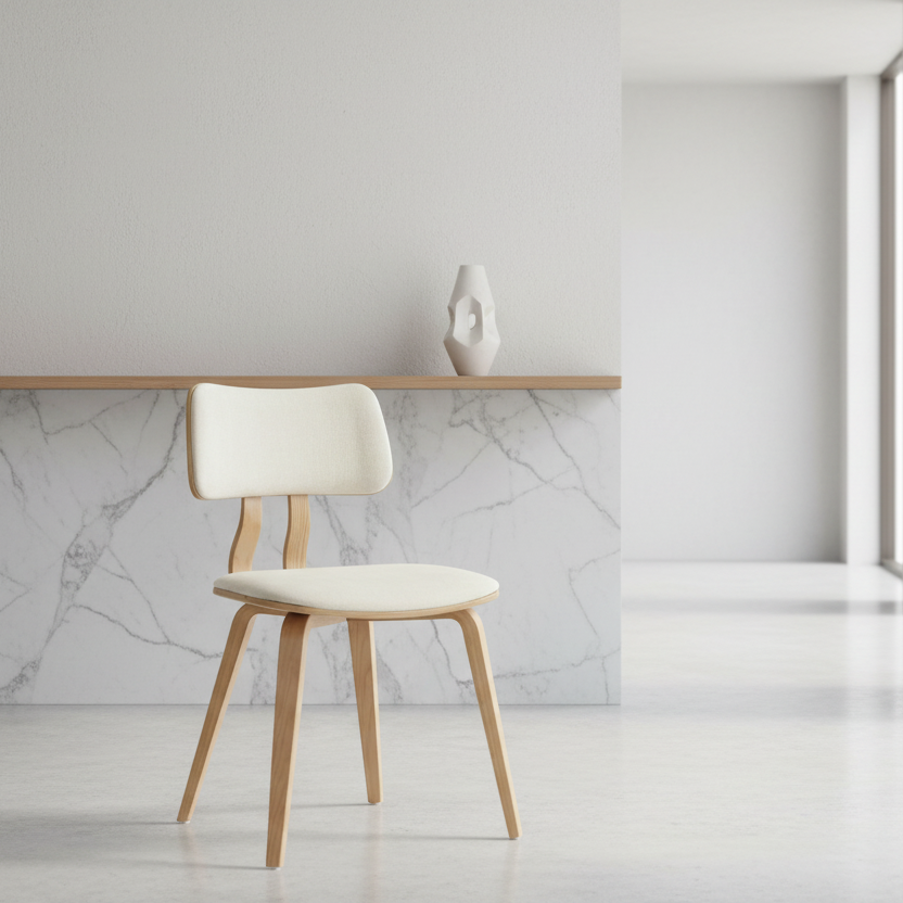 Chaise de salle à manger Zuni en similicuir noir et noyer