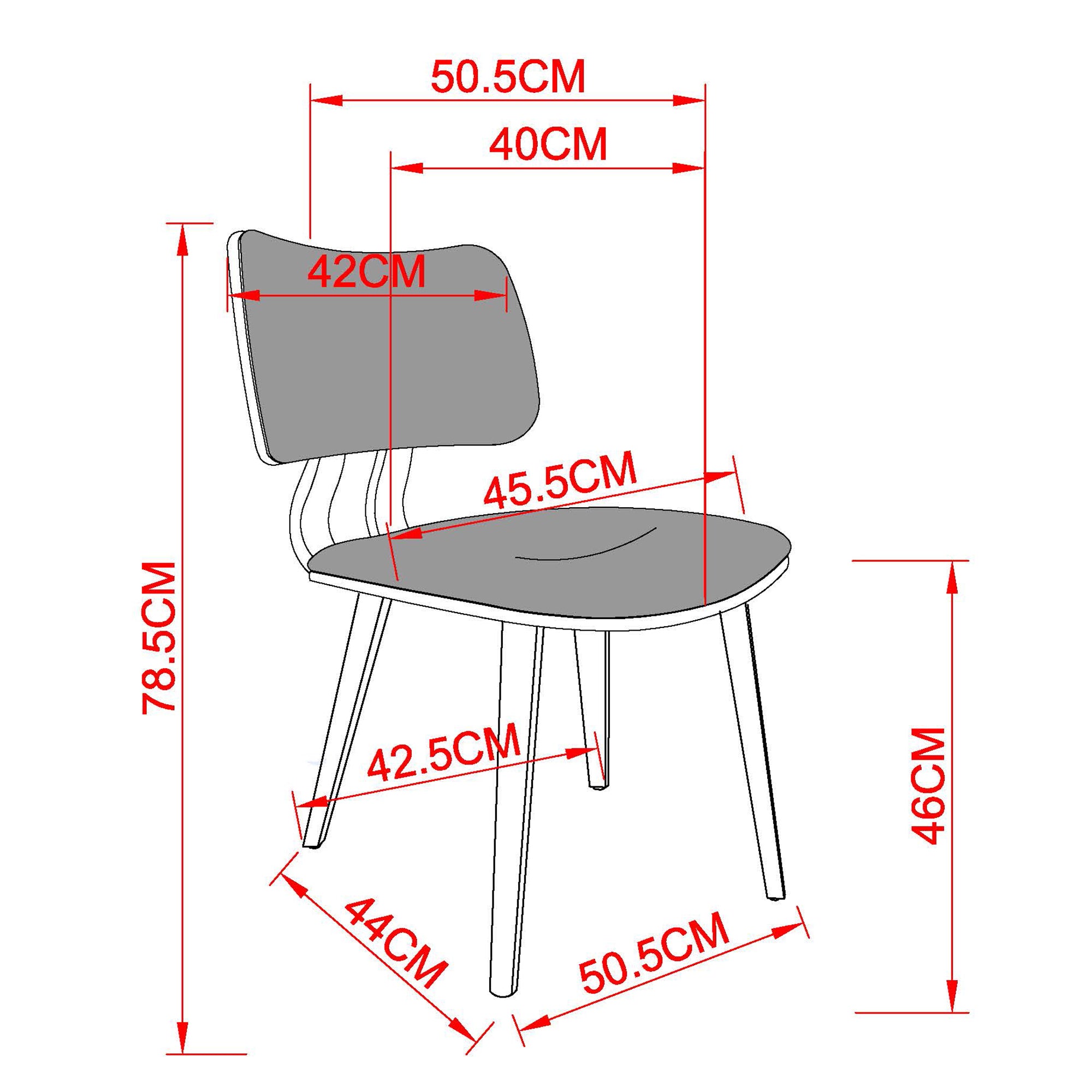 Chaise de salle à manger Zuni en similicuir noir et noyer