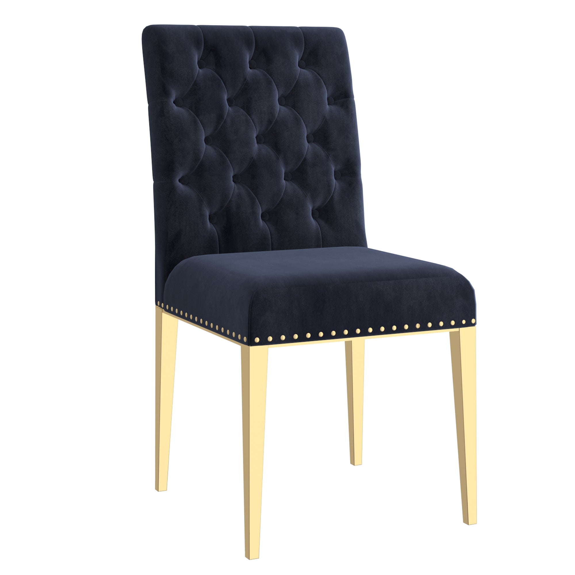 Chaise de salle à manger Azul, lot de 2, noir et or