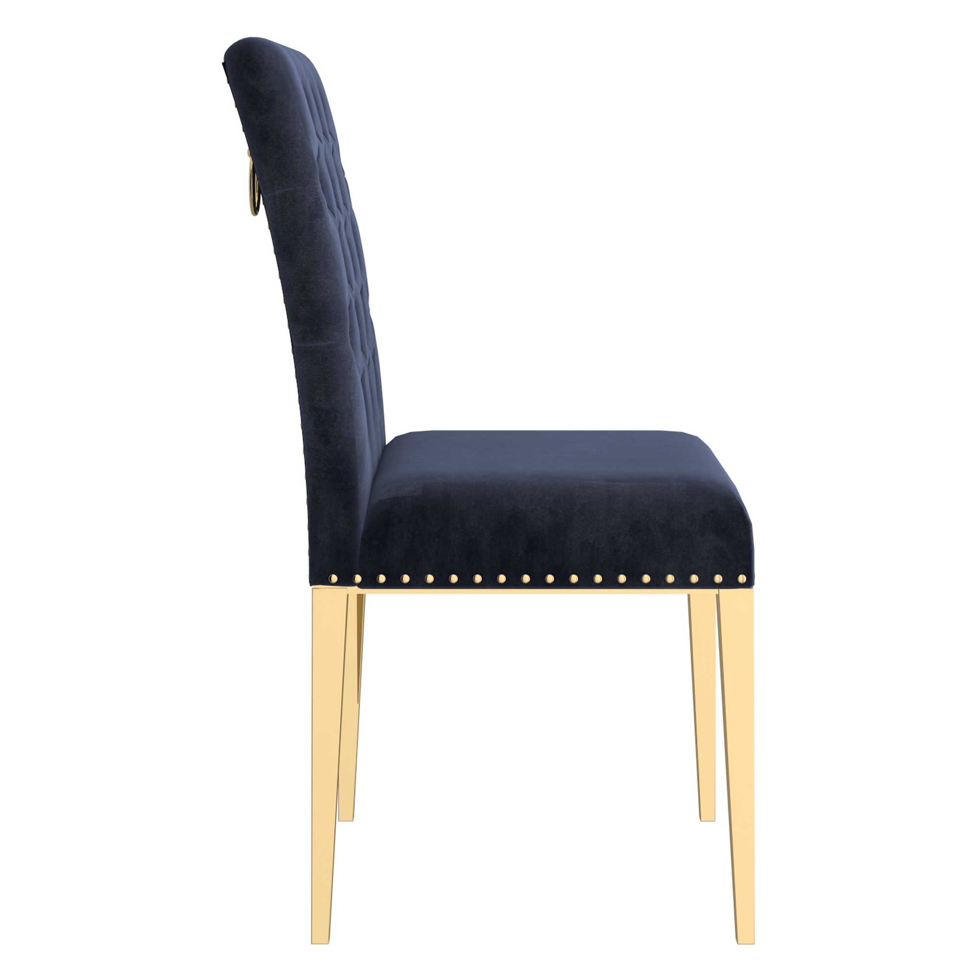 Chaise de salle à manger Azul, lot de 2, noir et or