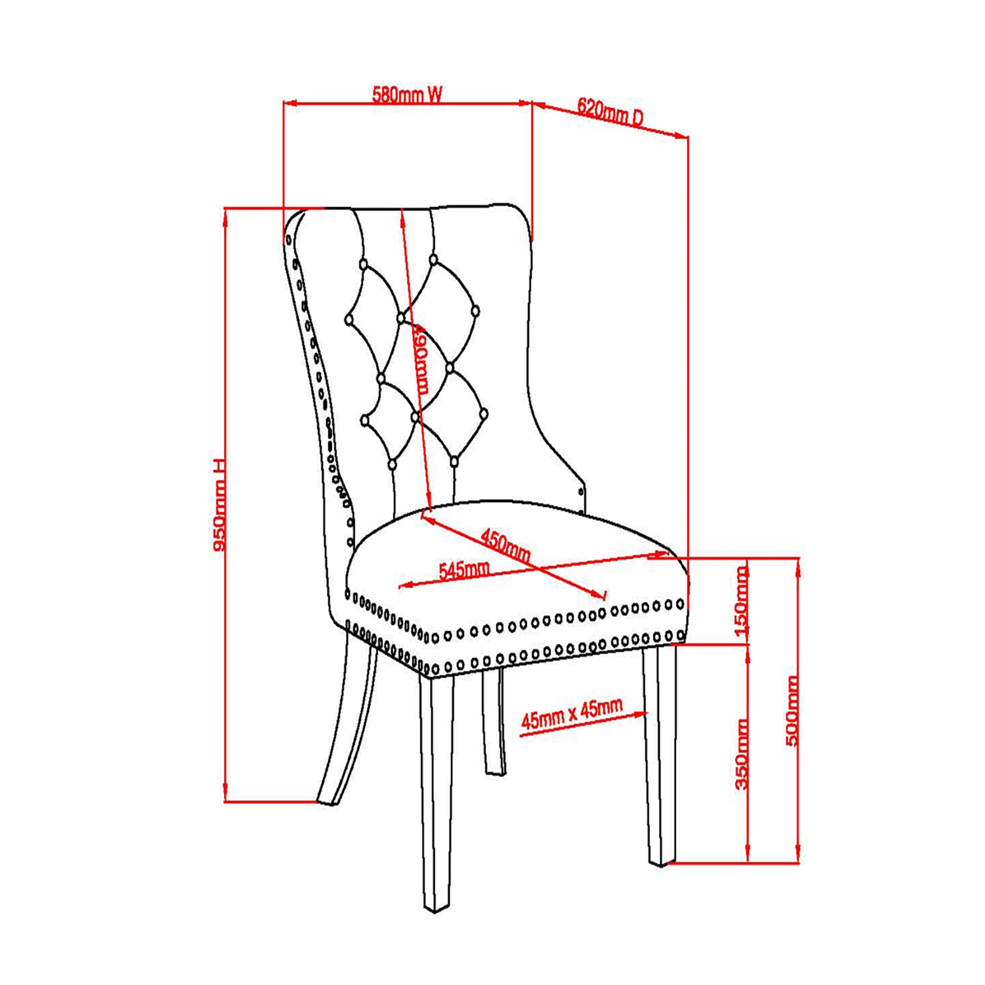 Chaises de salle à manger Hollis, lot de 2, noir et chrome