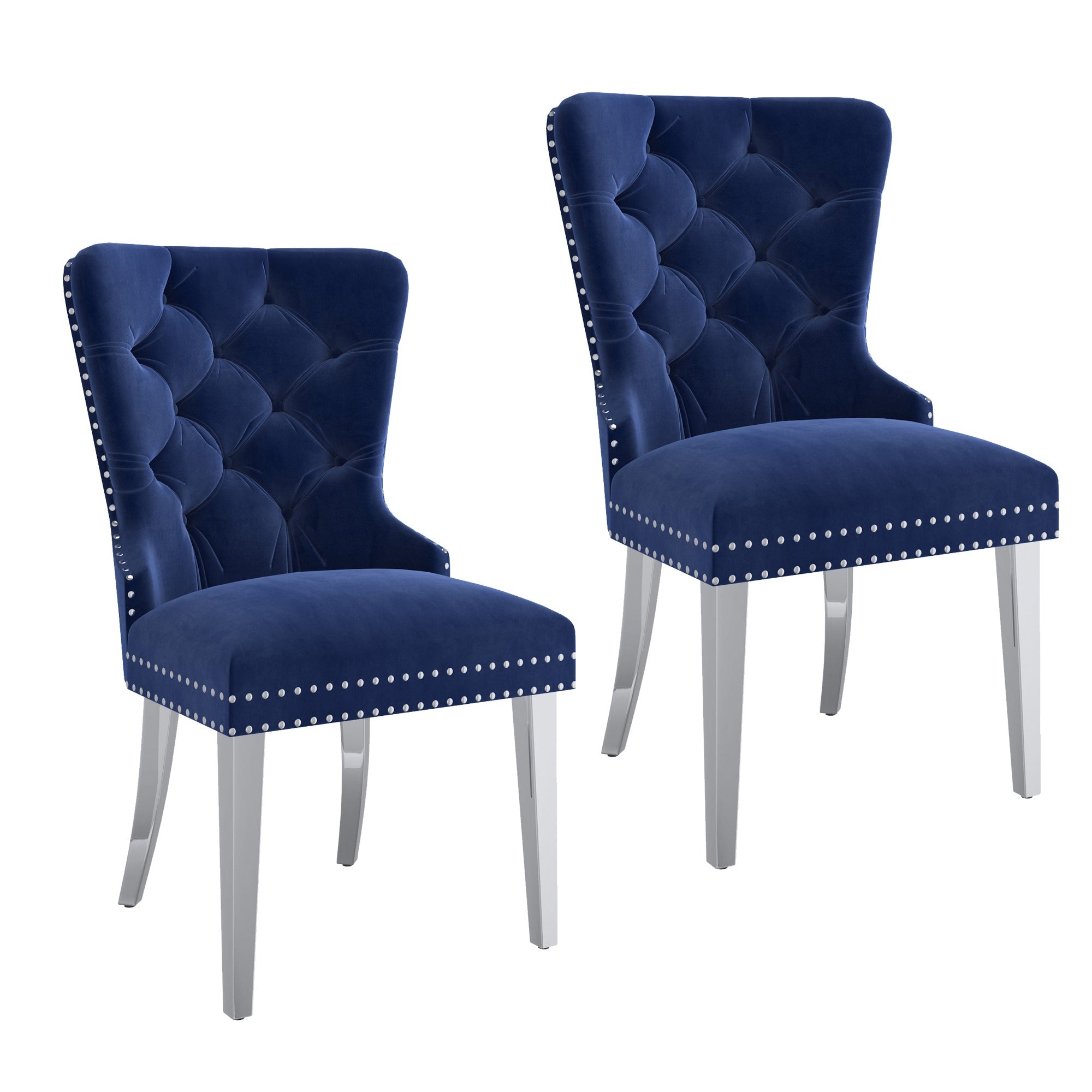 Chaises de salle à manger Hollis, lot de 2, noir et chrome