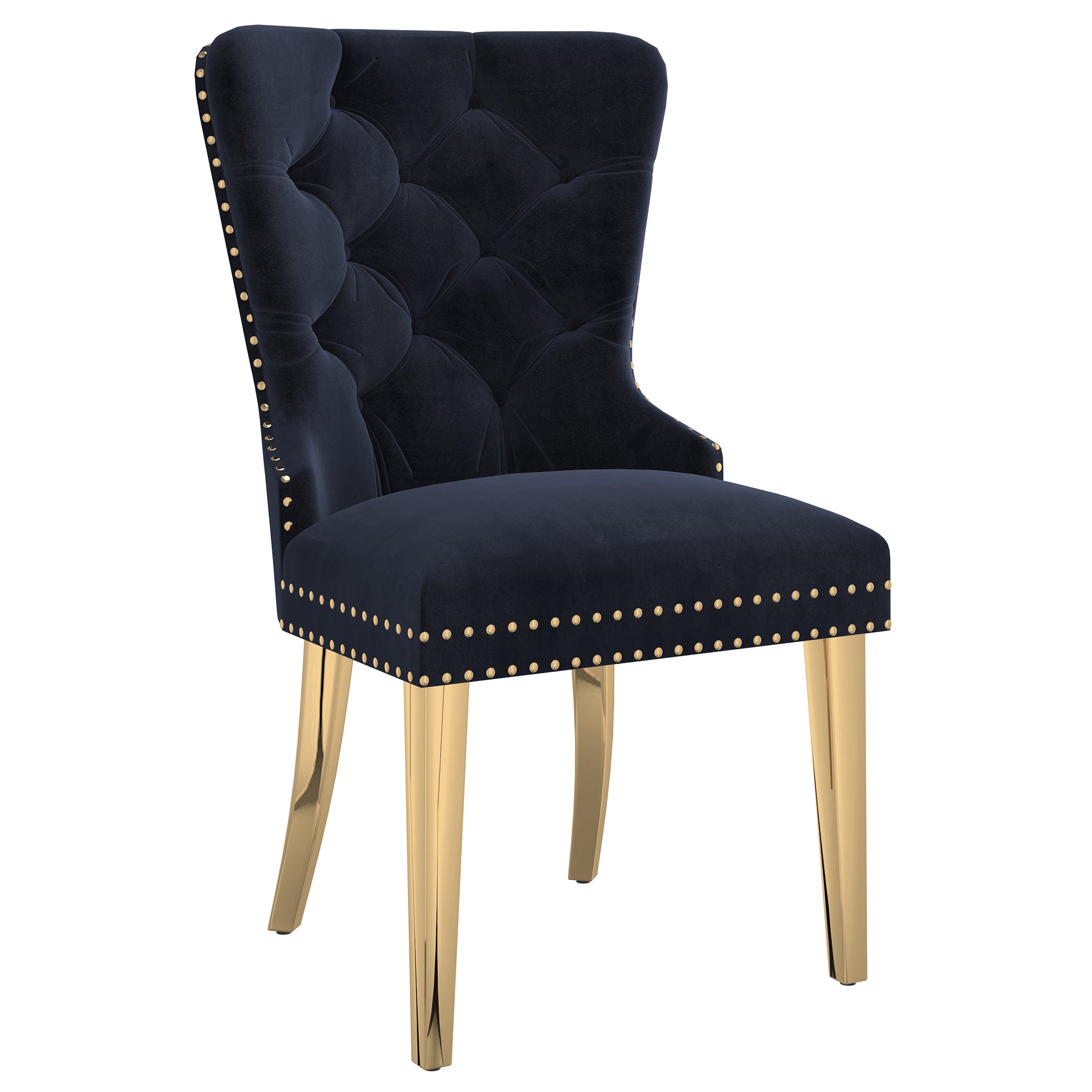 Chaises de salle à manger Mizal, lot de 2, noir et or