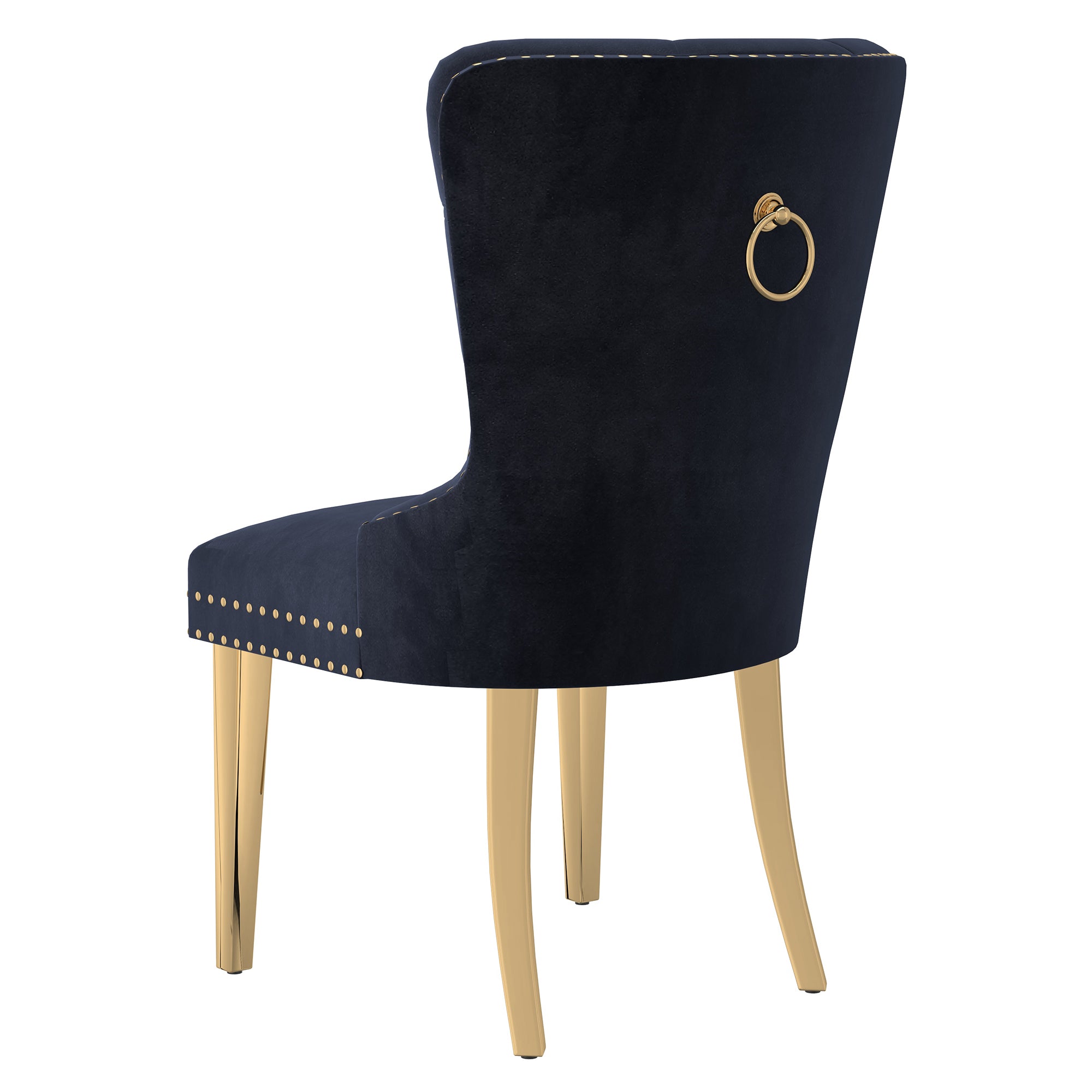 Chaises de salle à manger Mizal, lot de 2, noir et or