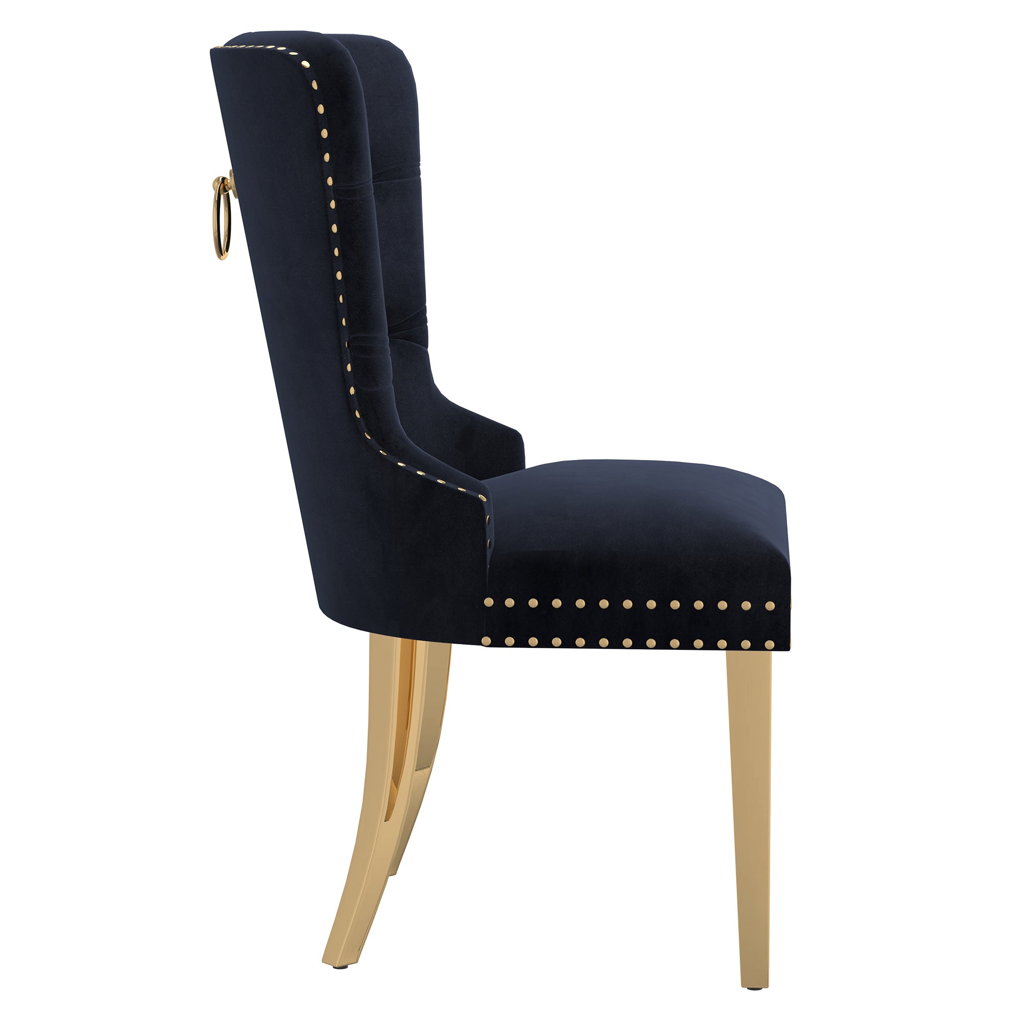 Chaises de salle à manger Mizal, lot de 2, noir et or