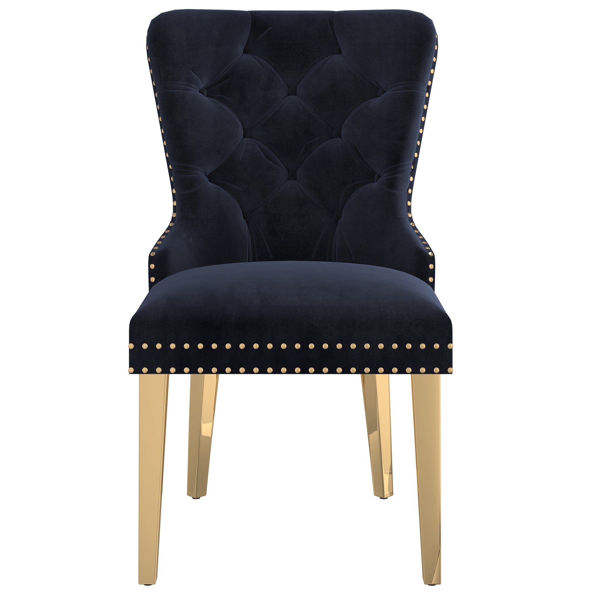 Chaises de salle à manger Mizal, lot de 2, noir et or