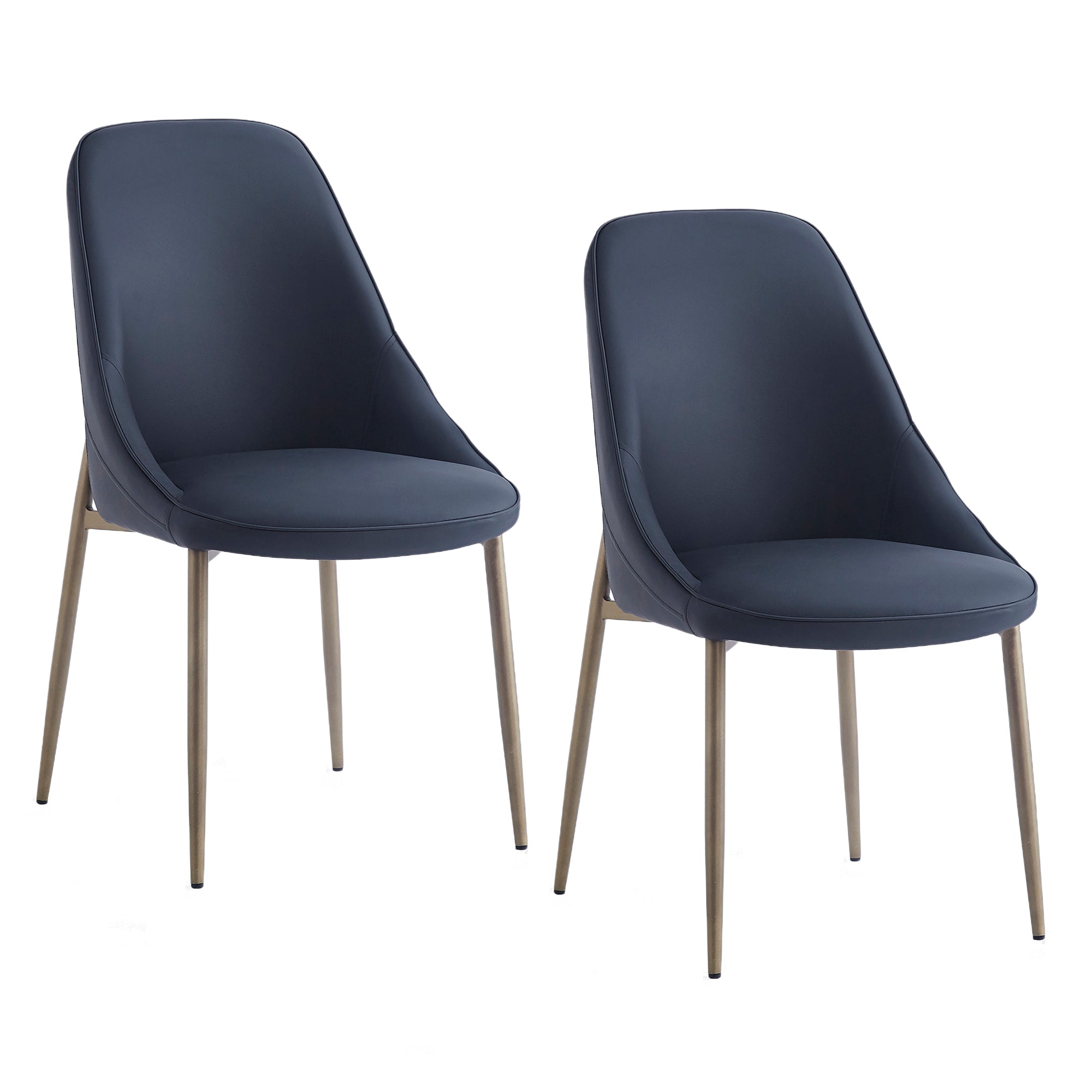 Chaise de salle à manger Cleo, lot de 2, en noir et or vieilli