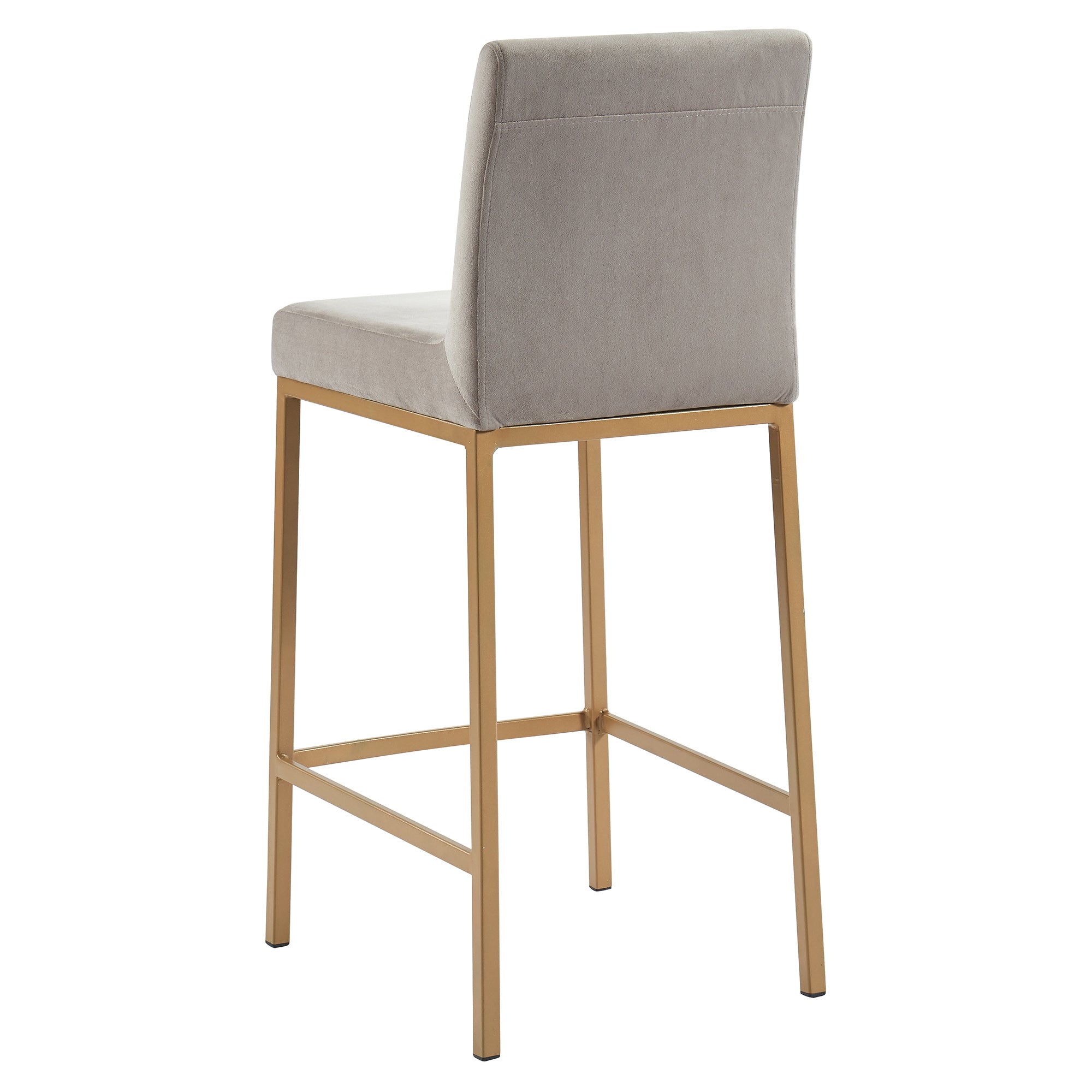 Tabouret de bar Diego 26 po, gris/doré vieilli, lot de 2