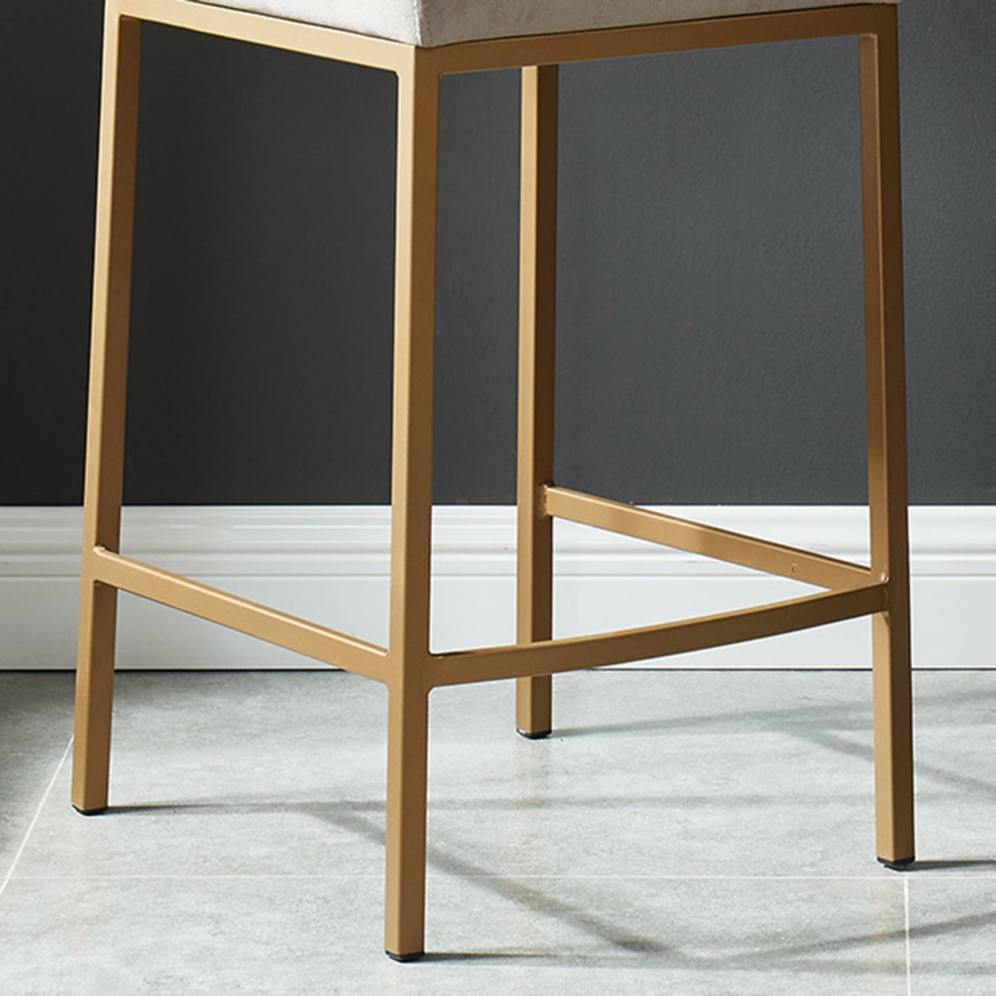 Diego-26" Counter Stool-Grey/Aged Gold, Set of 2
