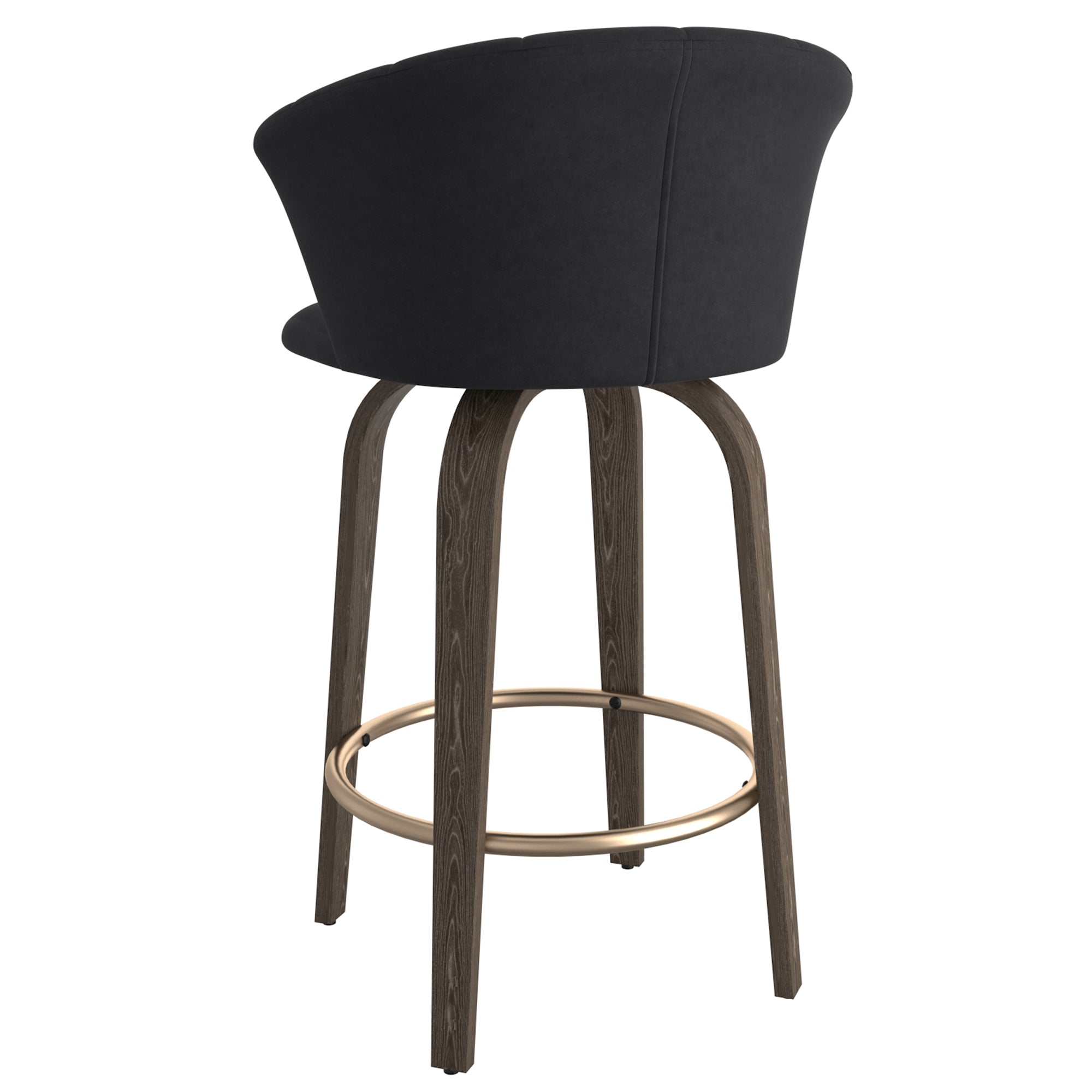 Tabouret de bar Tula 26" en chêne noir et délavé