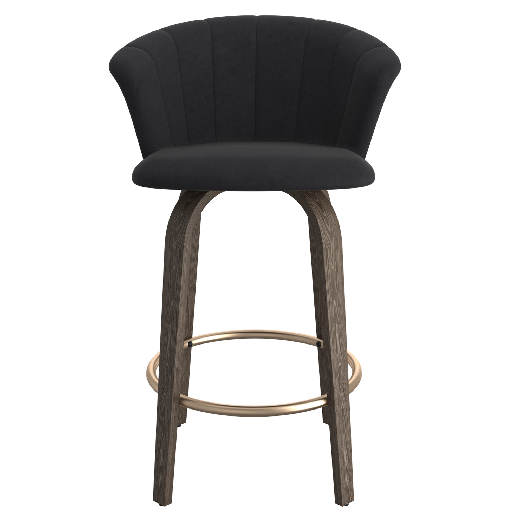 Tabouret de bar Tula 26" en chêne noir et délavé