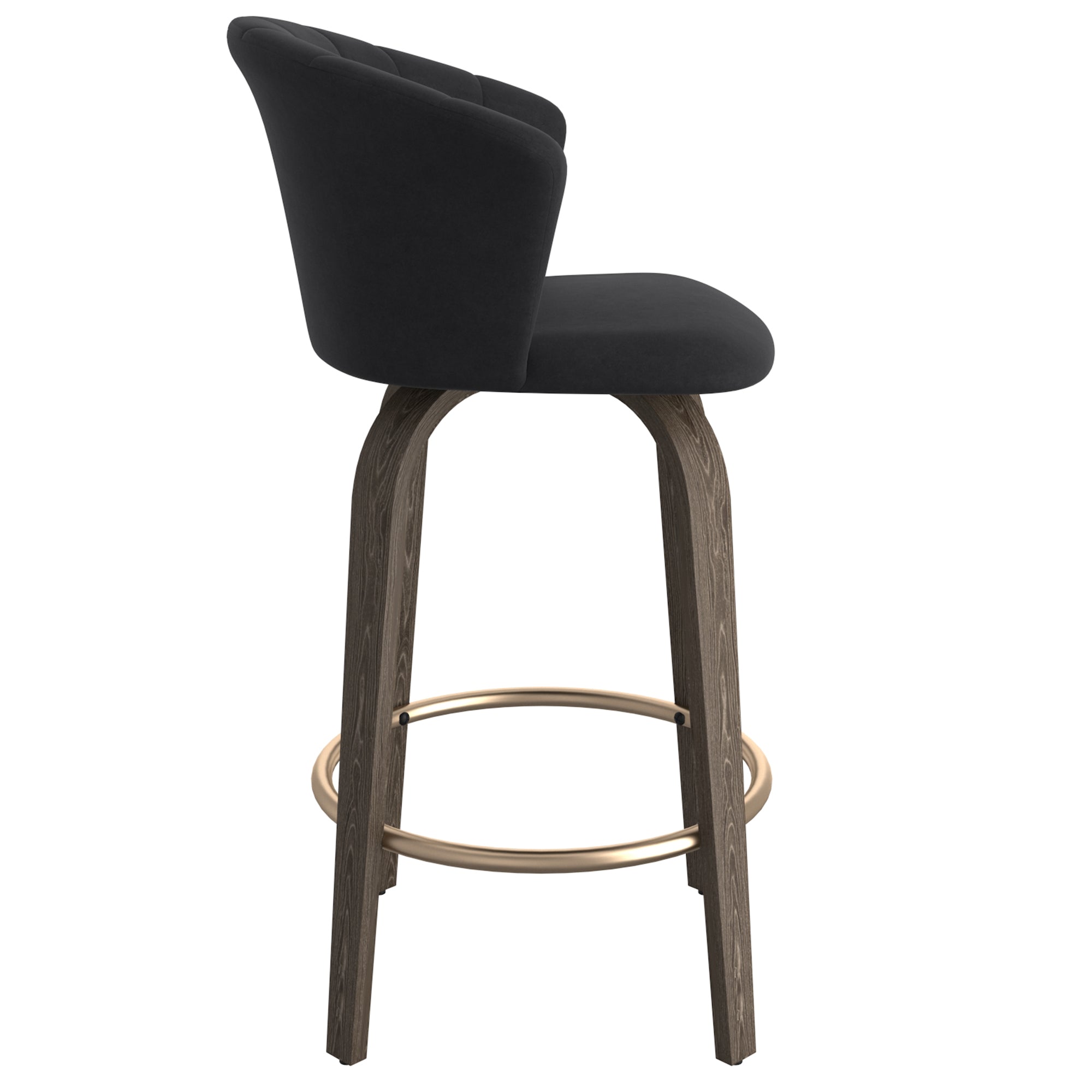 Tabouret de bar Tula 26" en chêne noir et délavé