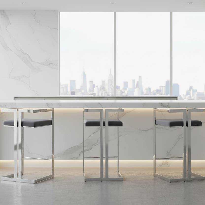 Tabouret de bar Cosmo 26 po - Base noire/dorée