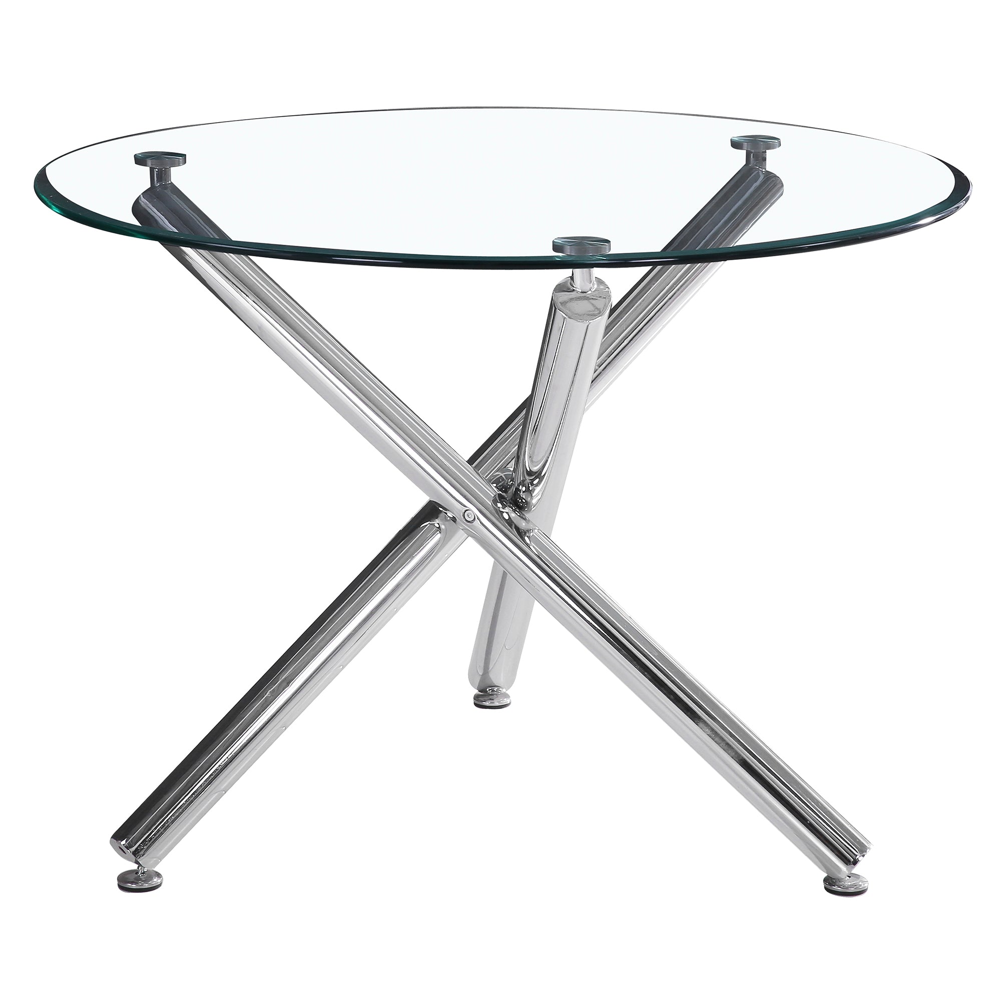 Ensemble de salle à manger 5 pièces Solara/Maxim en chrome avec chaise noire