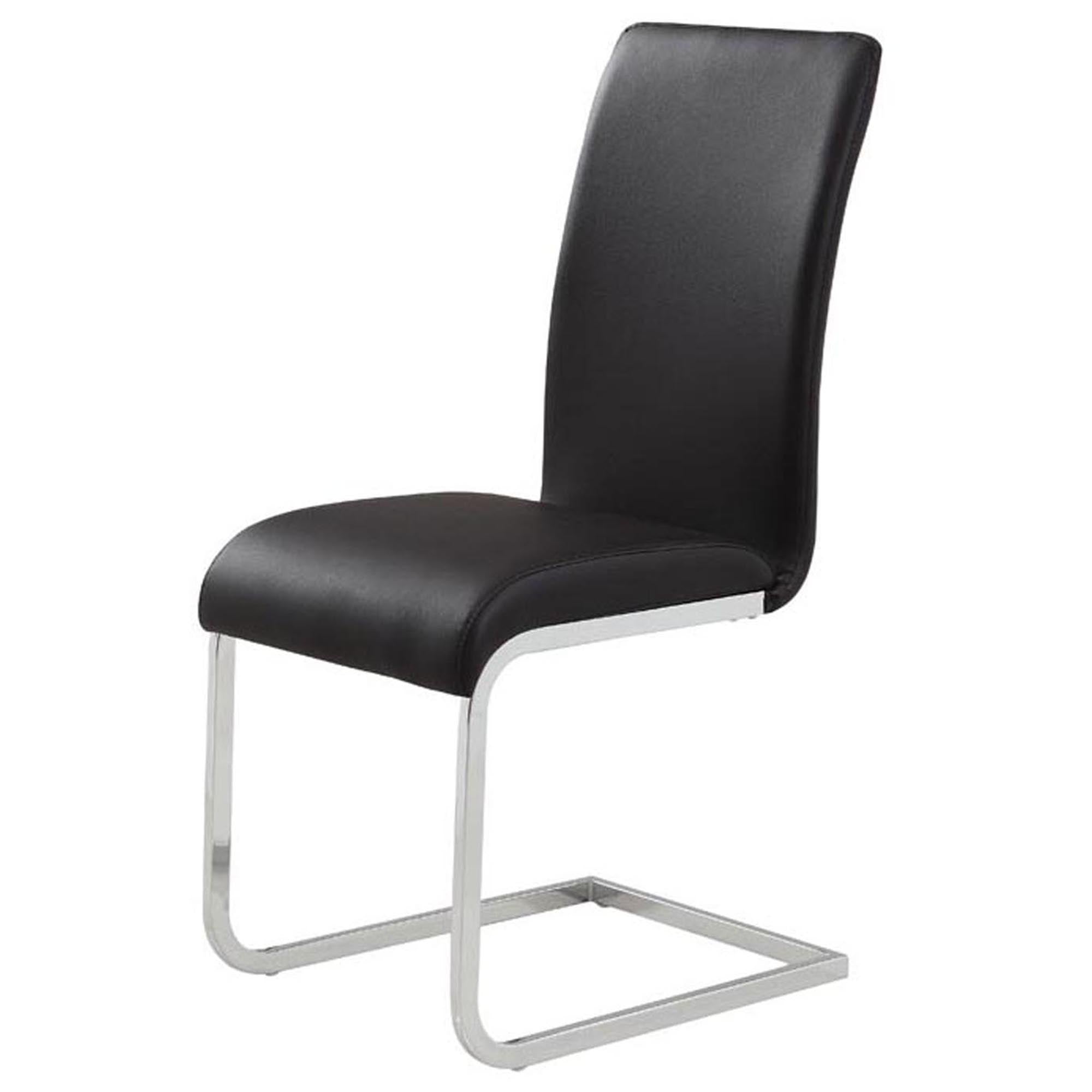 Ensemble de salle à manger 5 pièces Solara/Maxim en chrome avec chaise noire
