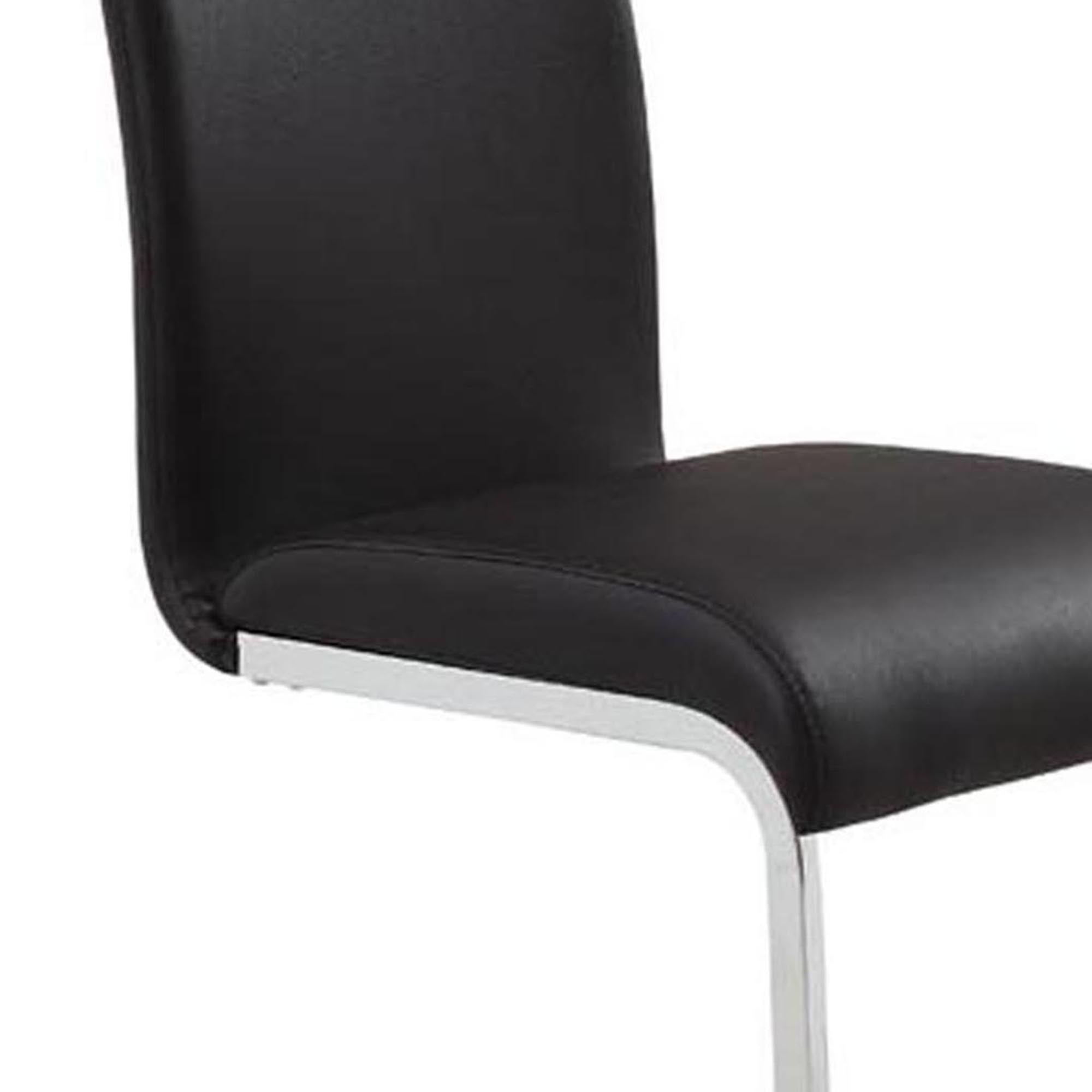 Ensemble de salle à manger 5 pièces Solara/Maxim en chrome avec chaise noire