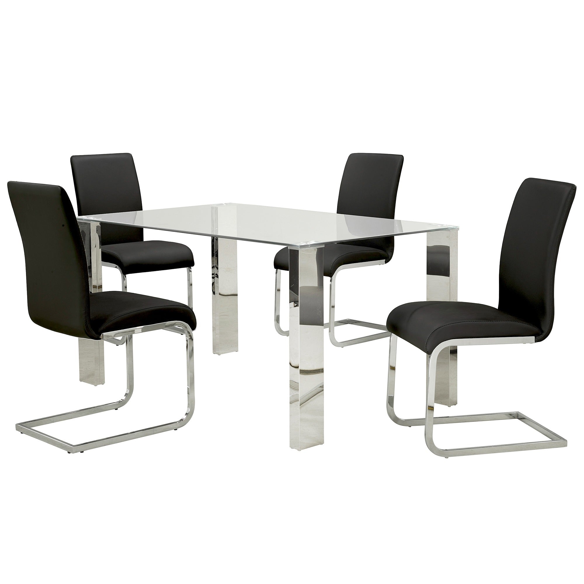 Ensemble de salle à manger Frankfurt/Maxim 5 pièces en chrome
