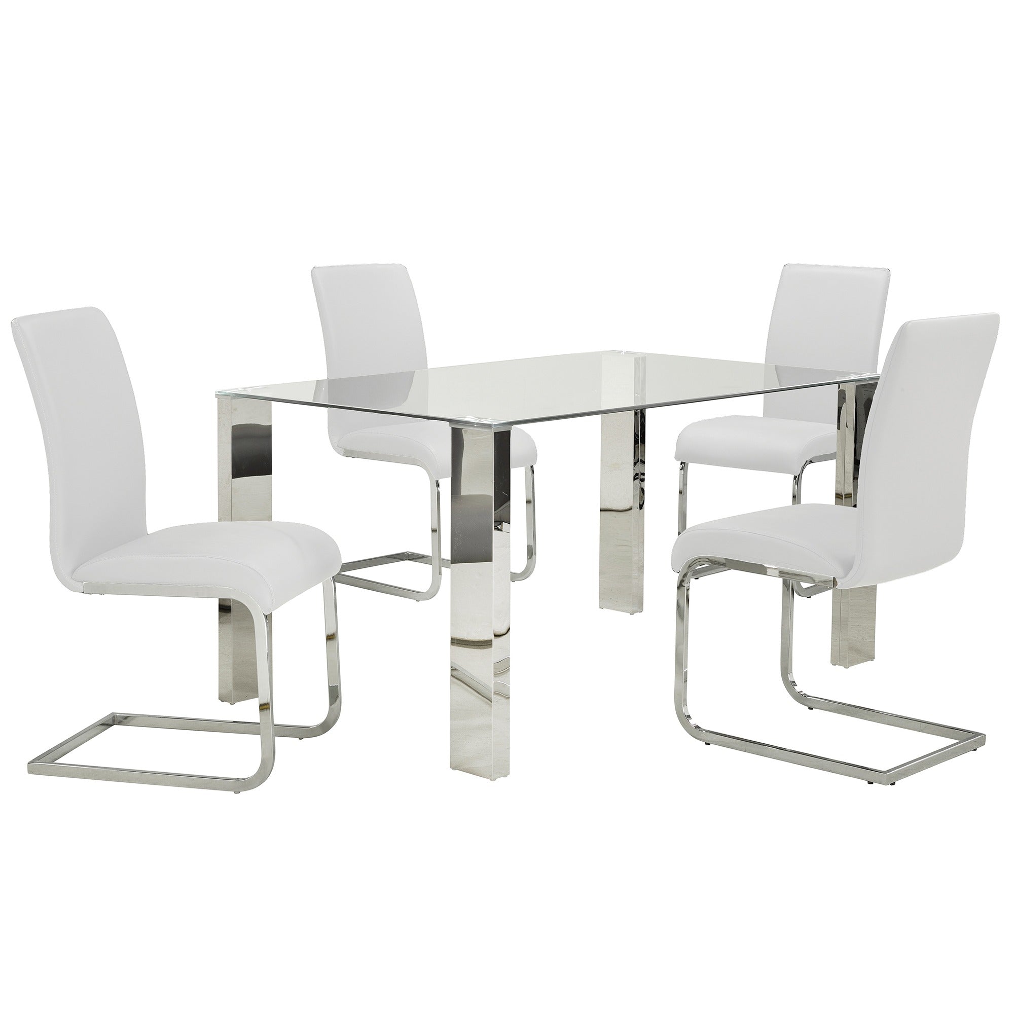 Ensemble de salle à manger Frankfurt/Maxim 5 pièces en chrome
