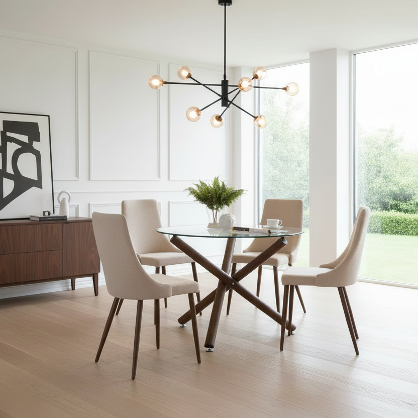 Ensemble de salle à manger 5 pièces Rocca/Cora en noyer