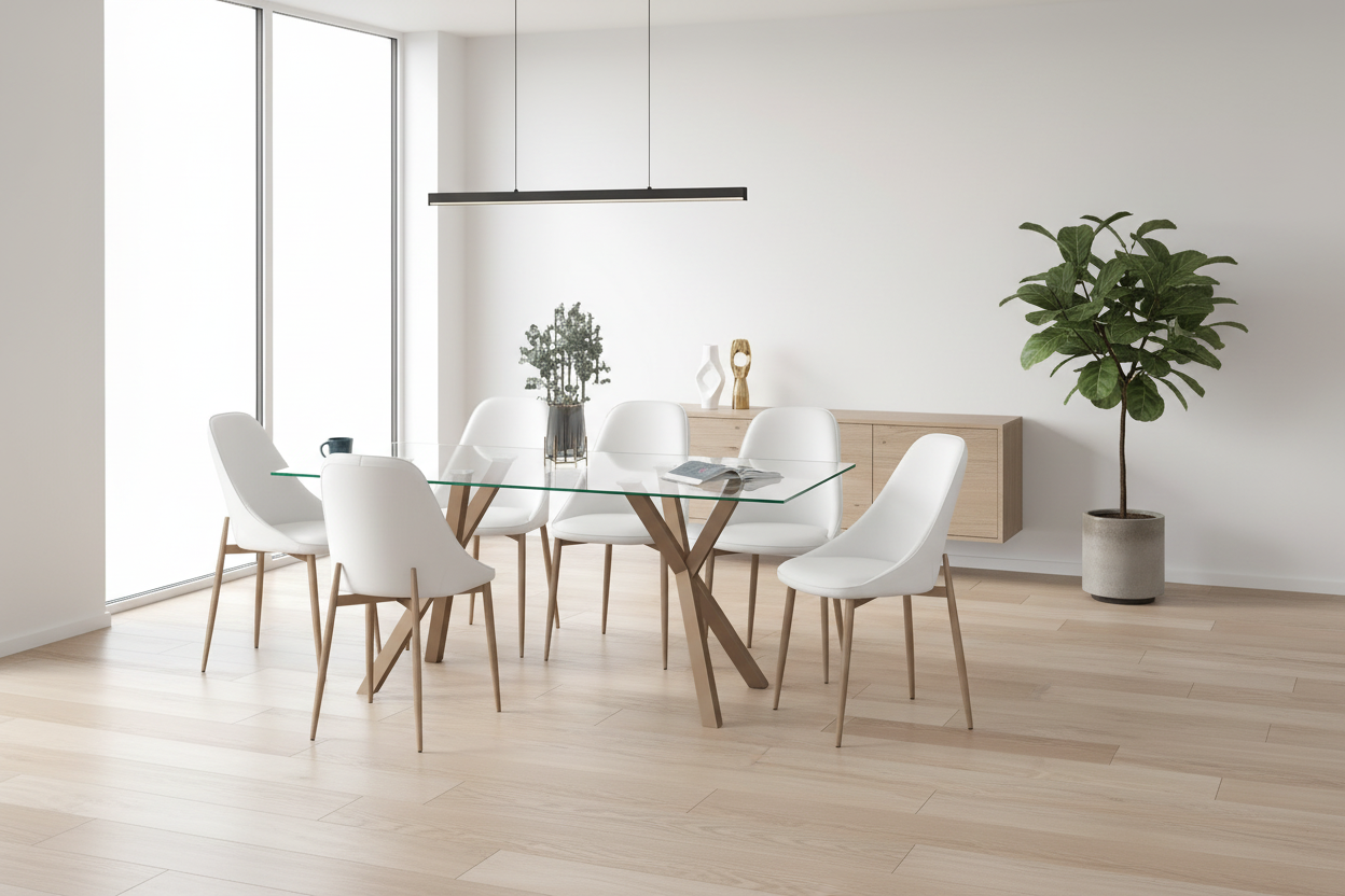 Stark Gl Cleo Wt-7Pc Dining Set