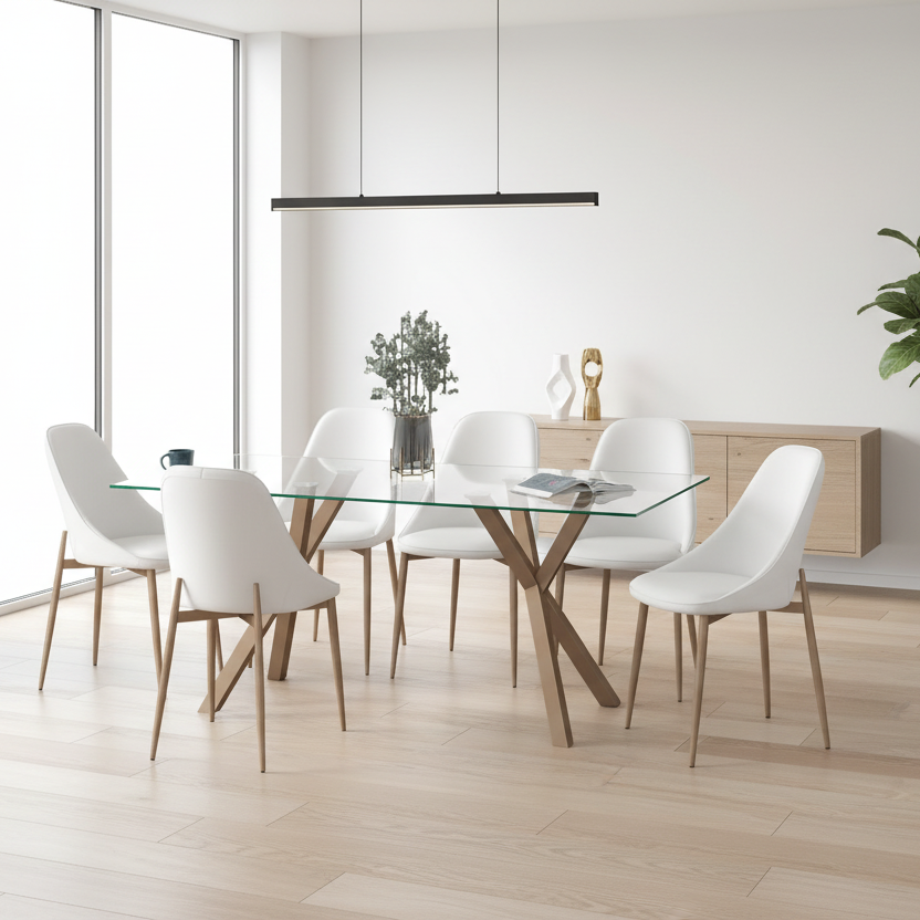 Stark Gl Cleo Wt-7Pc Dining Set