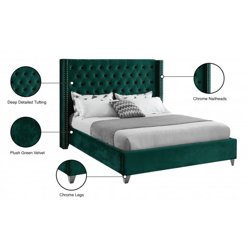 IF-5894 Green Queen Bed