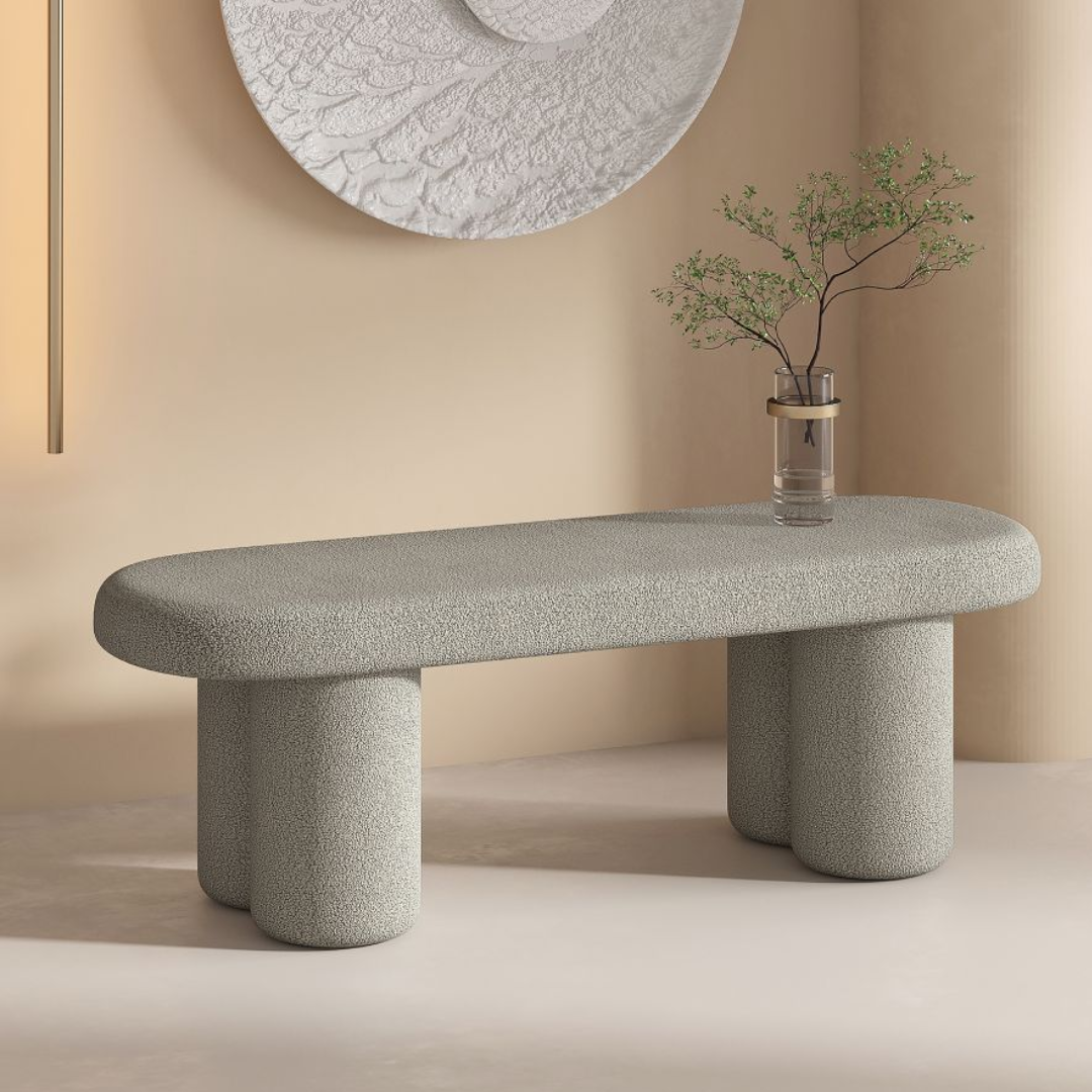 Banc Azoro avec tissu bouclé doux