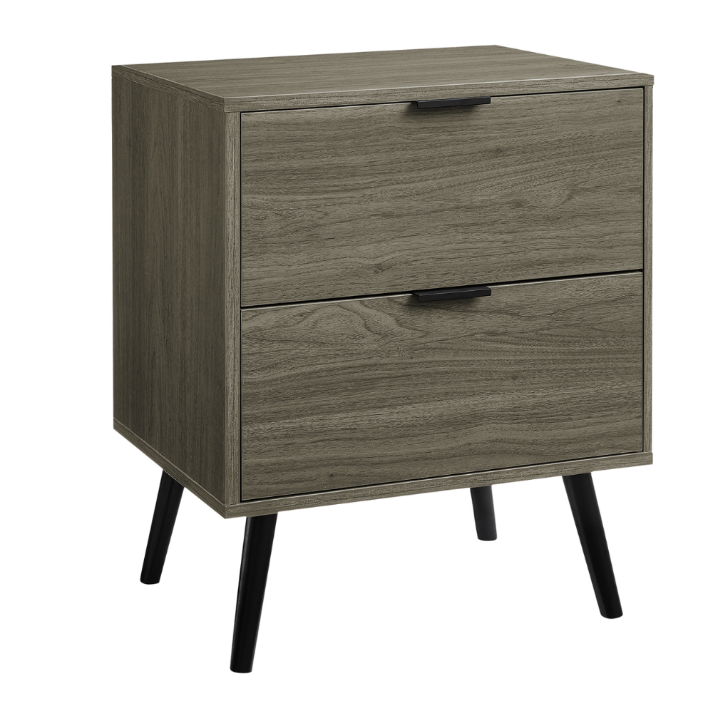TABLE D'APPOINT - 24"H / TABLE D'APPOINT EN NOYER AVEC 2 TIROIRS