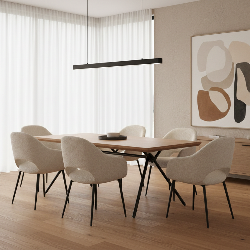 Table à manger rectangulaire Bronx en naturel