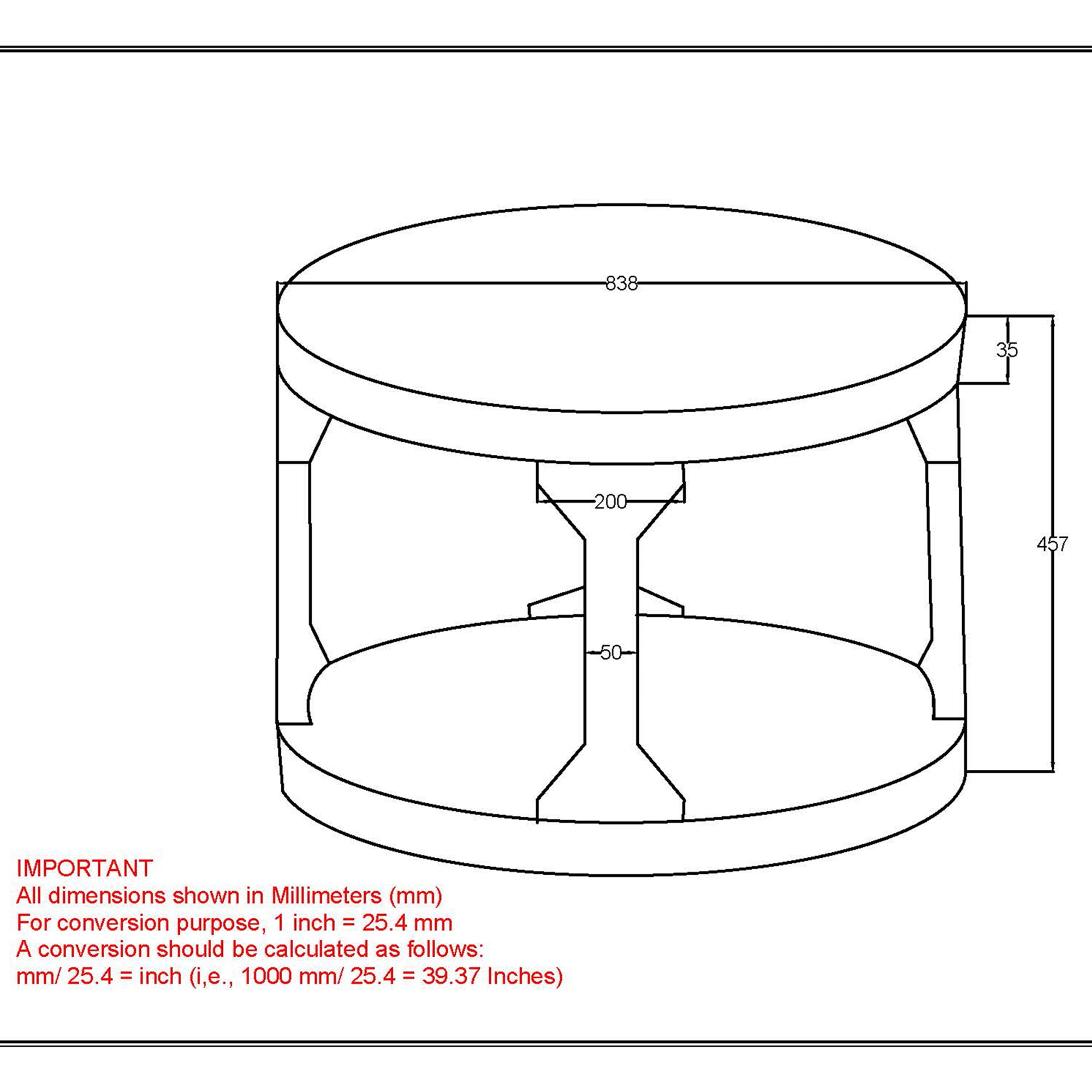 Avni Round Coffee Table in Distressed
