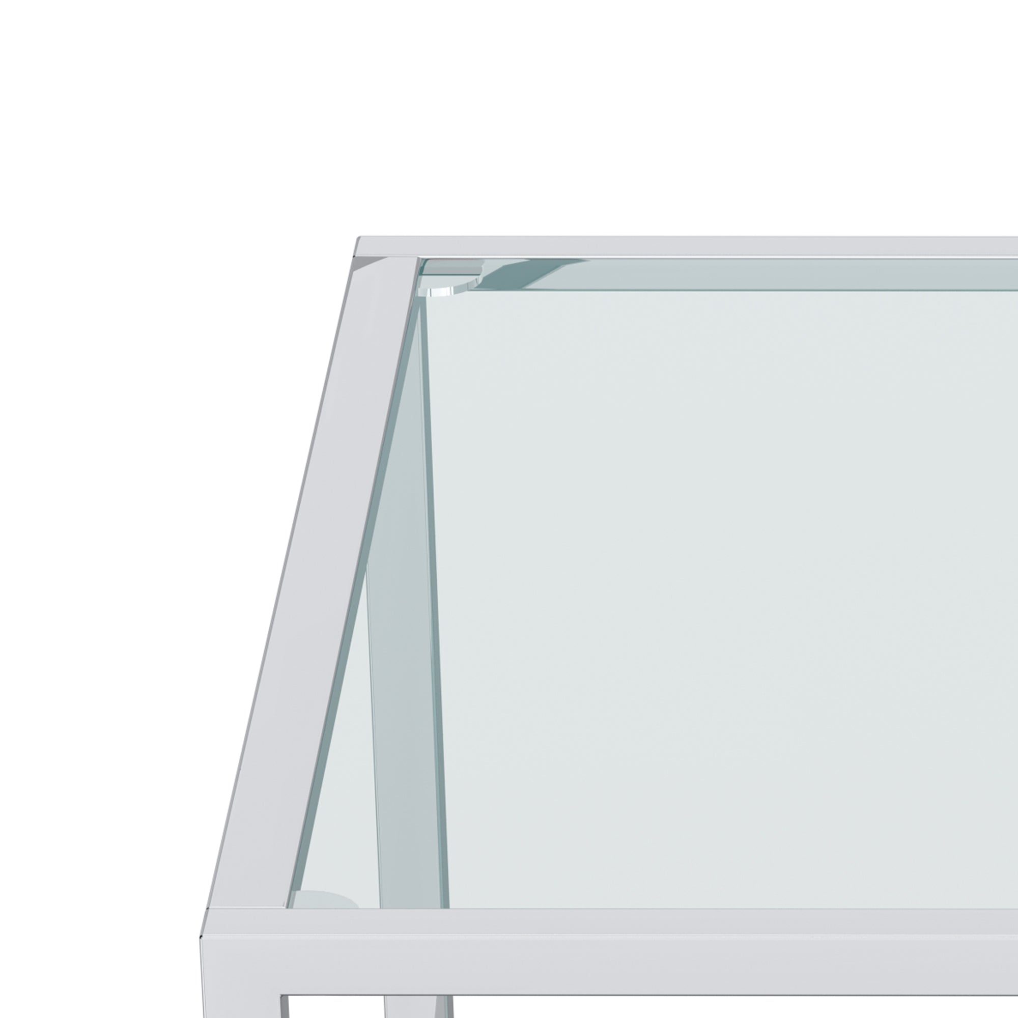 Petite table basse carrée Casini en argent