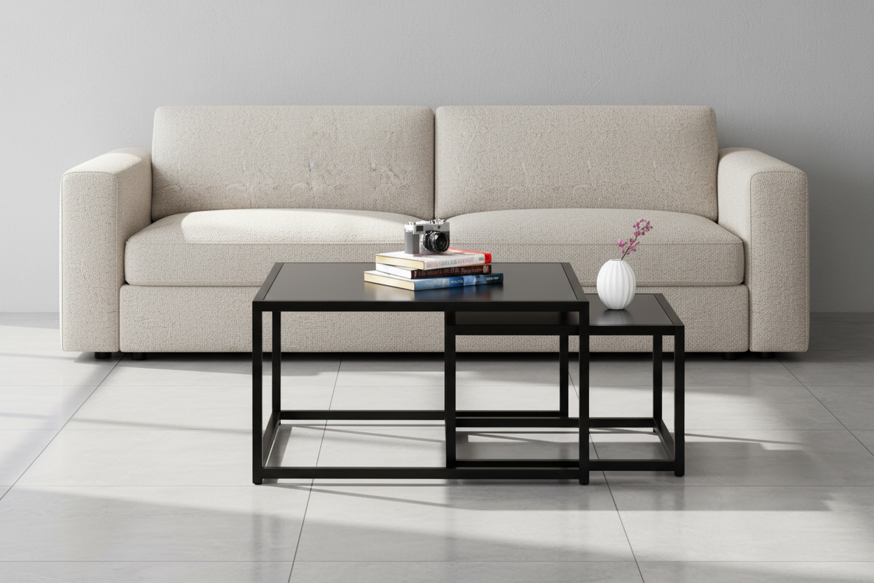 Quinn 2pc Coffee Table Set in Black