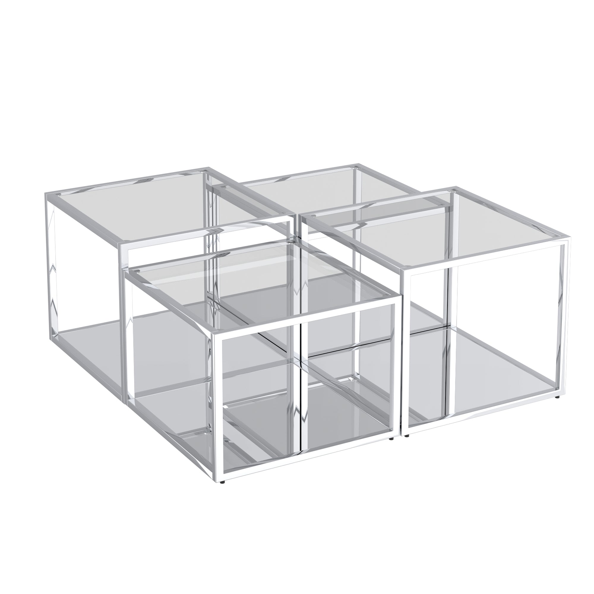Casini 4pc Multi-Tier Coffee Table Set