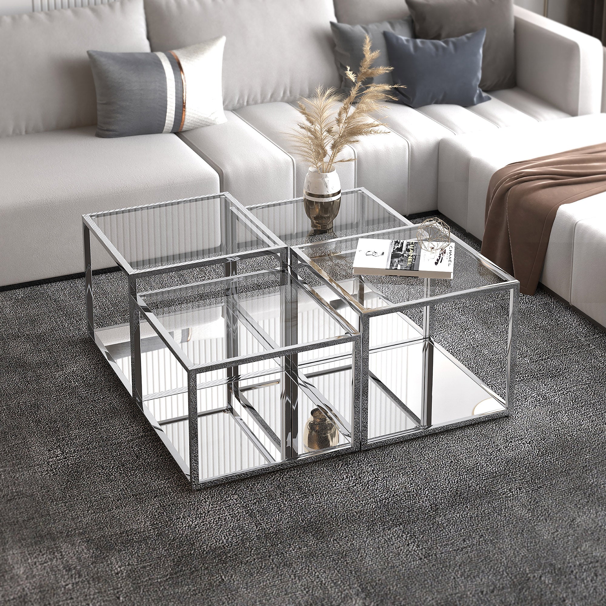 Casini 4pc Multi-Tier Coffee Table Set