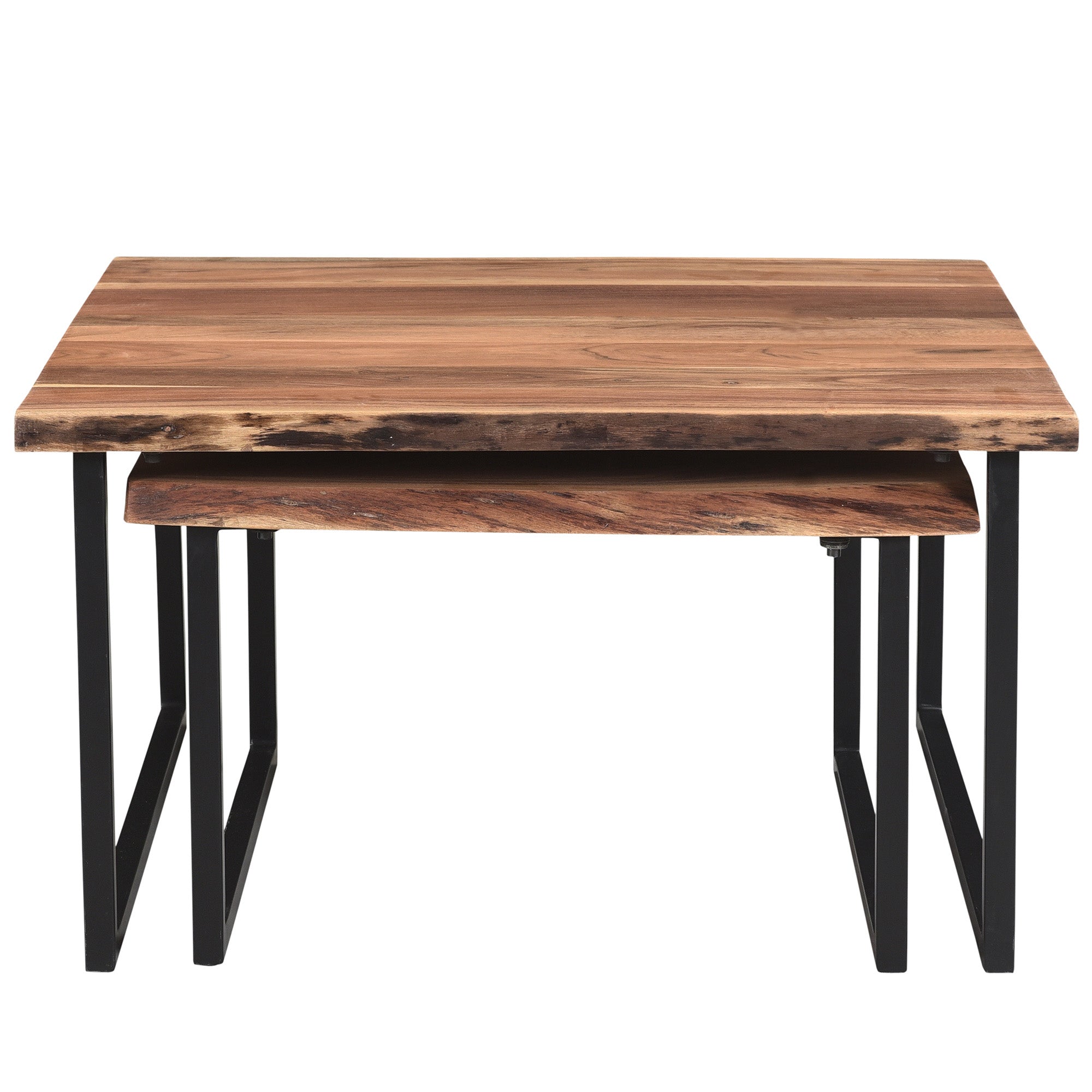 Ensemble de 2 tables basses Jivin en naturel et noir