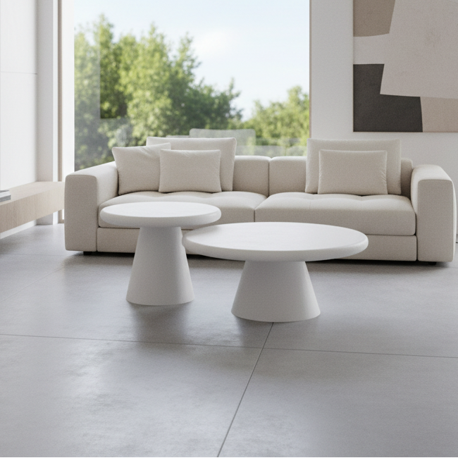 Galio 2pc Coffee Table set in White
