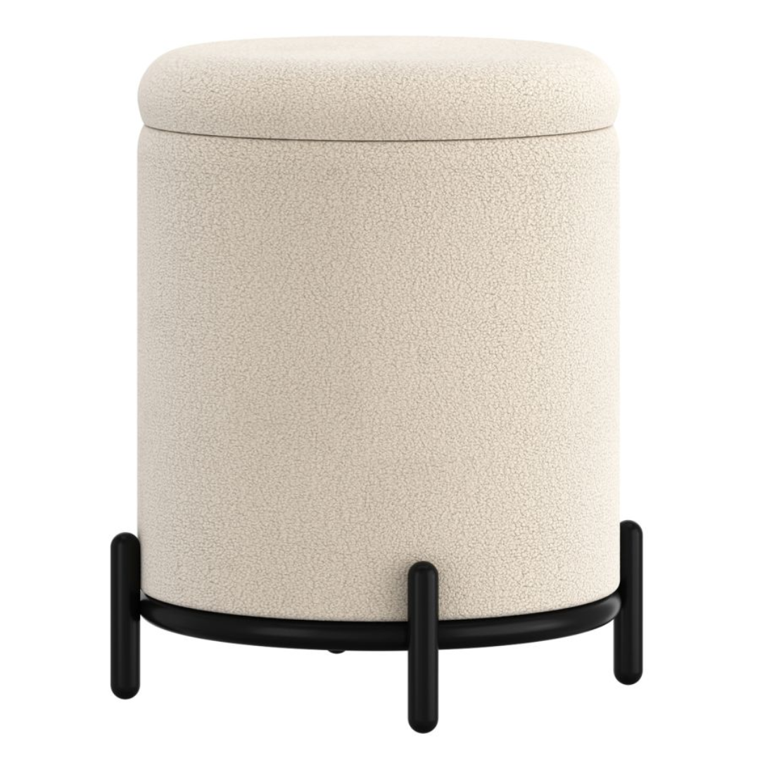 Pouf de rangement à roulettes