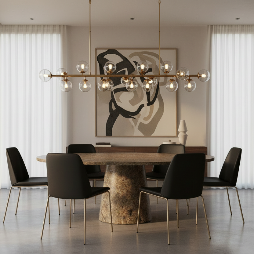 Table ronde sur piédestal Godiva