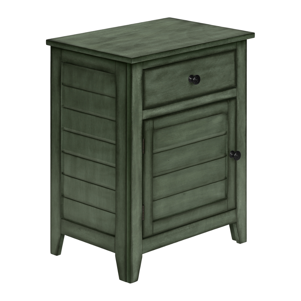 TABLE D'APPOINT - 25"H / TABLE D'APPOINT EN PLACAGE VERT ANTIQUE