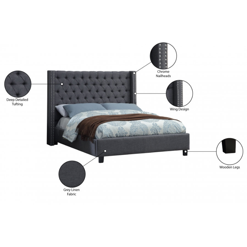 IF-5897 Grey Queen Bed