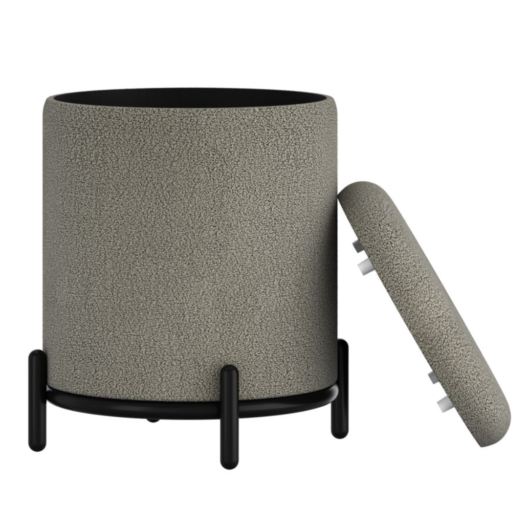 Pouf de rangement à roulettes